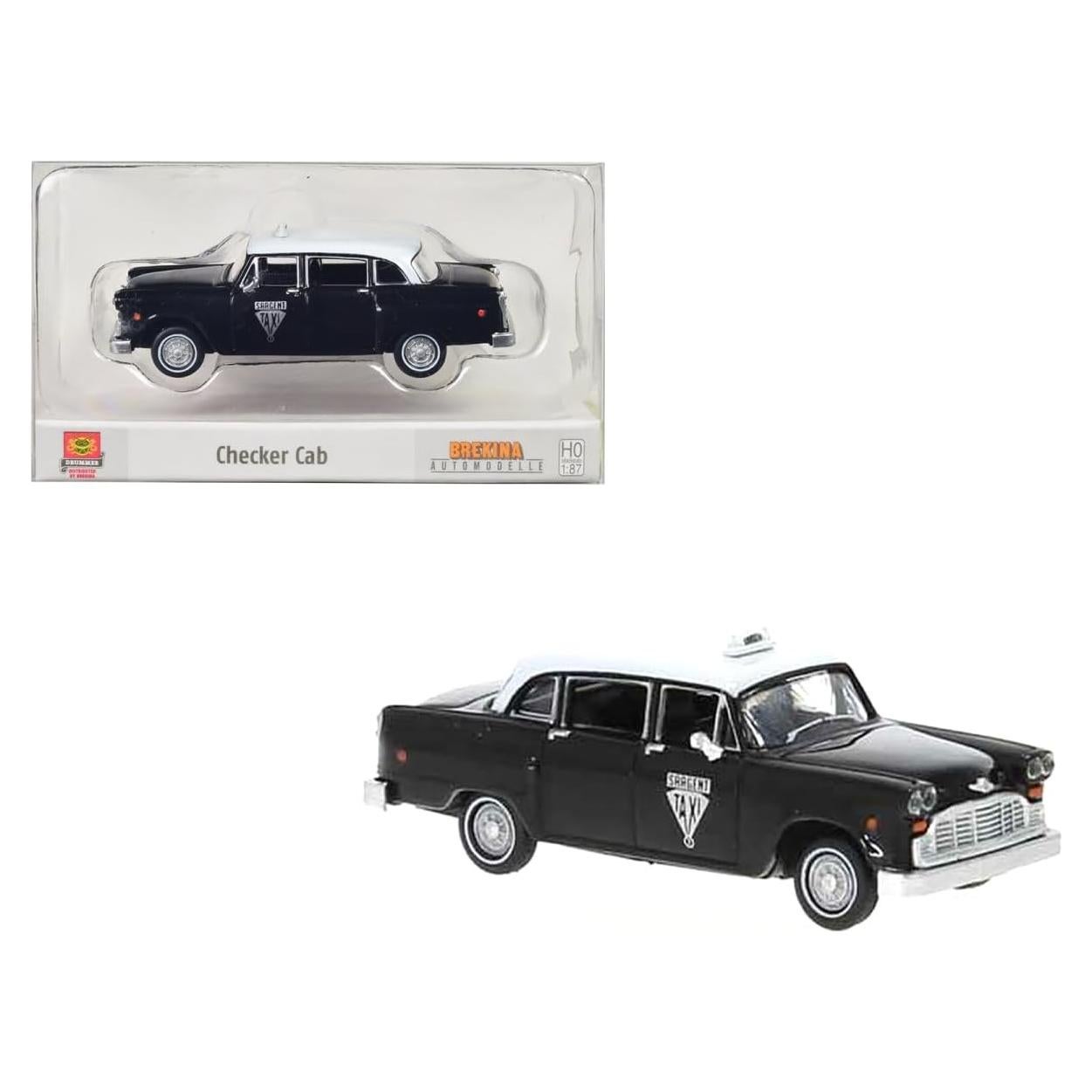 Modelo de Coche Checker Cab 1974 Negro y Blanco Brekina 1/87