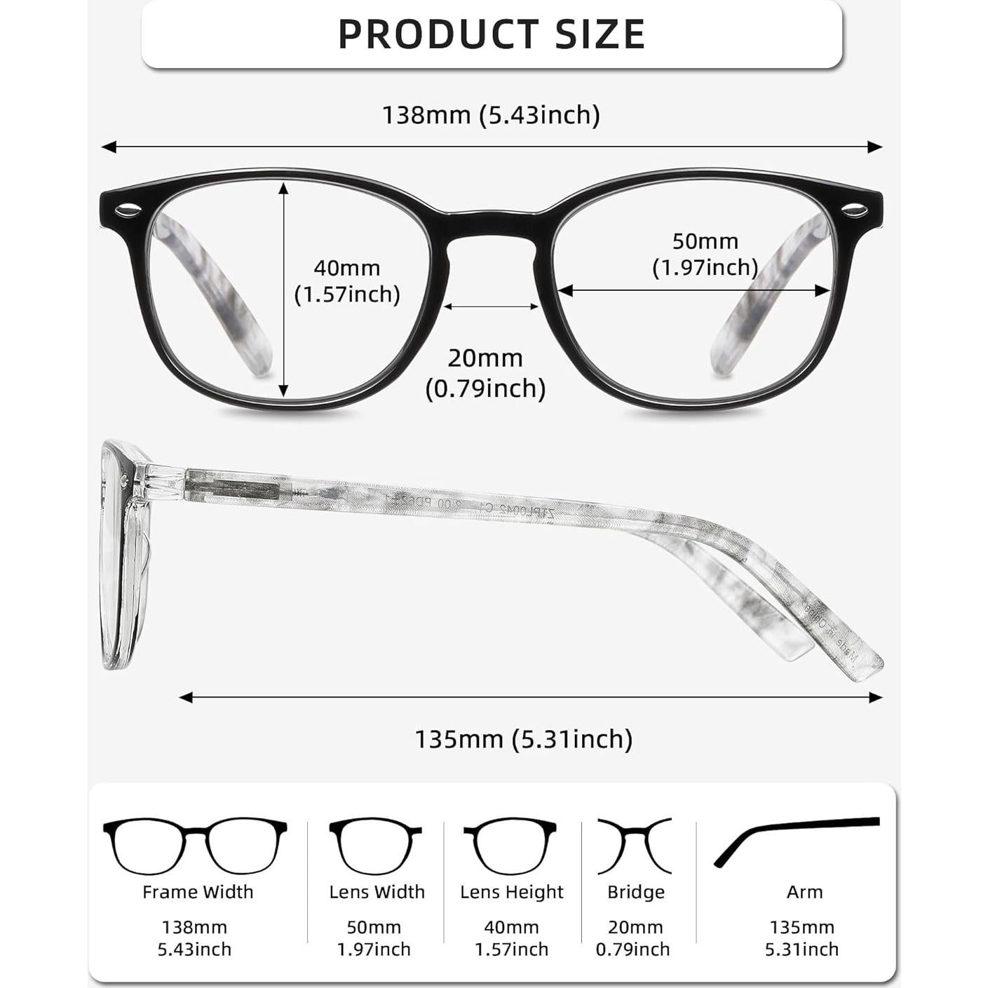 Gafas de Lectura JM Set 4 Lentes +2.5 Colores Mezclados