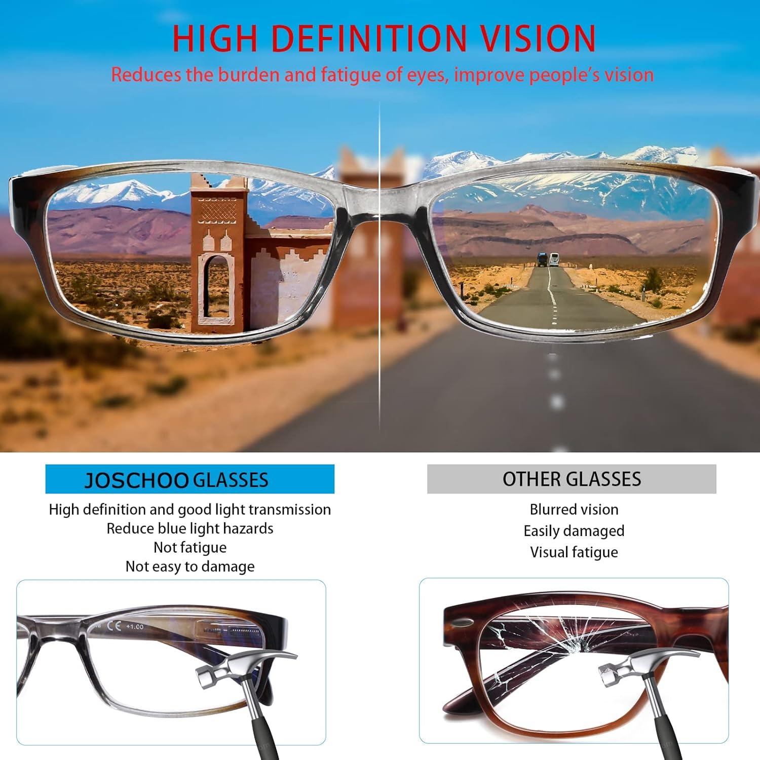 Gafas de lectura JOSCHOO 6 pares bloqueo luz azul unisex