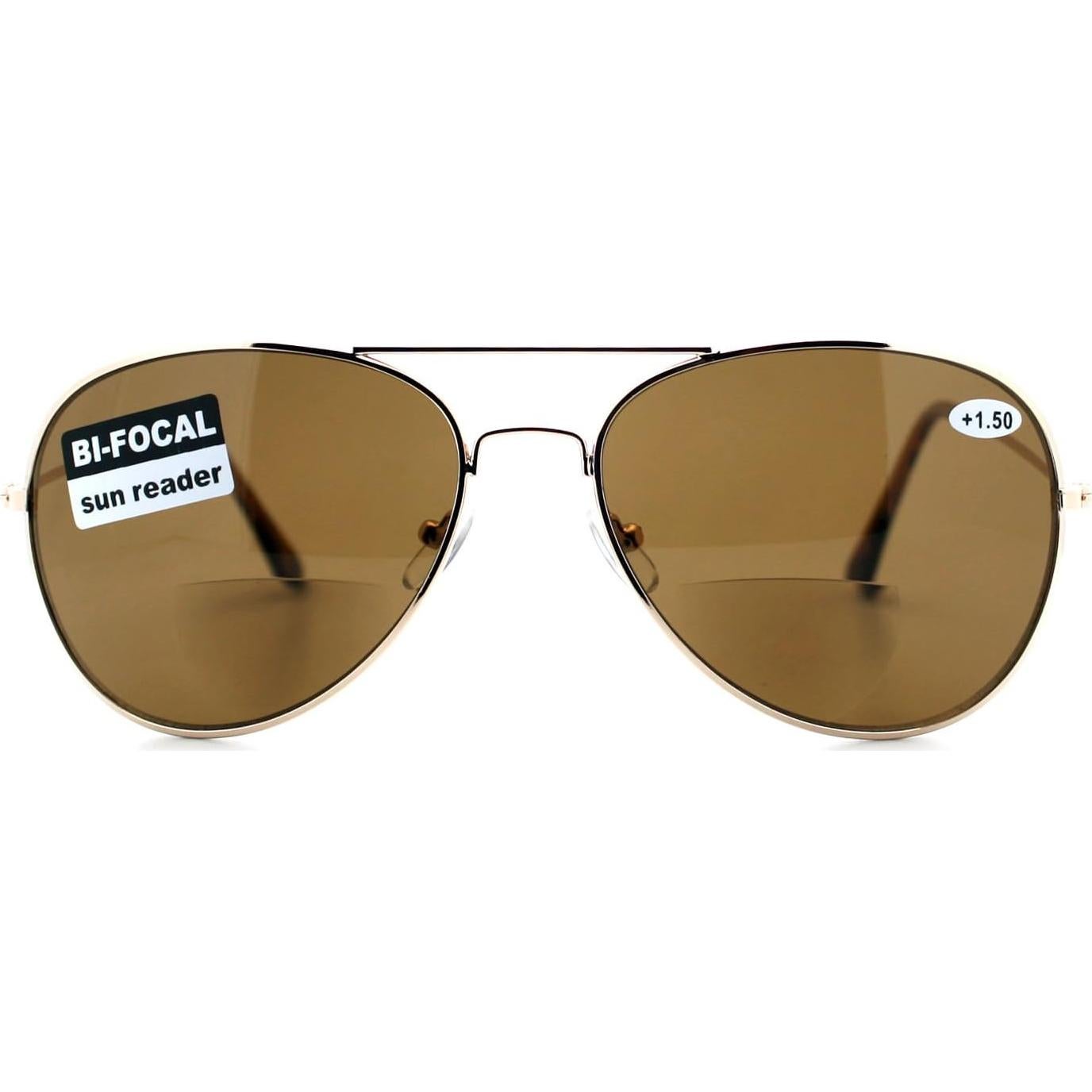 Gafas de sol bifocales PASTL aviador oro 2.5x UV400