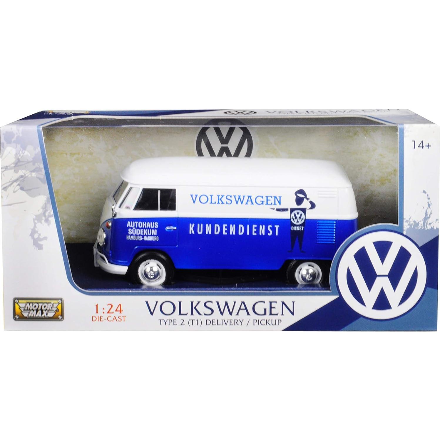 Furgoneta Volkswagen Tipo 2 (T1) Motormax 1/24 Azul y Blanco