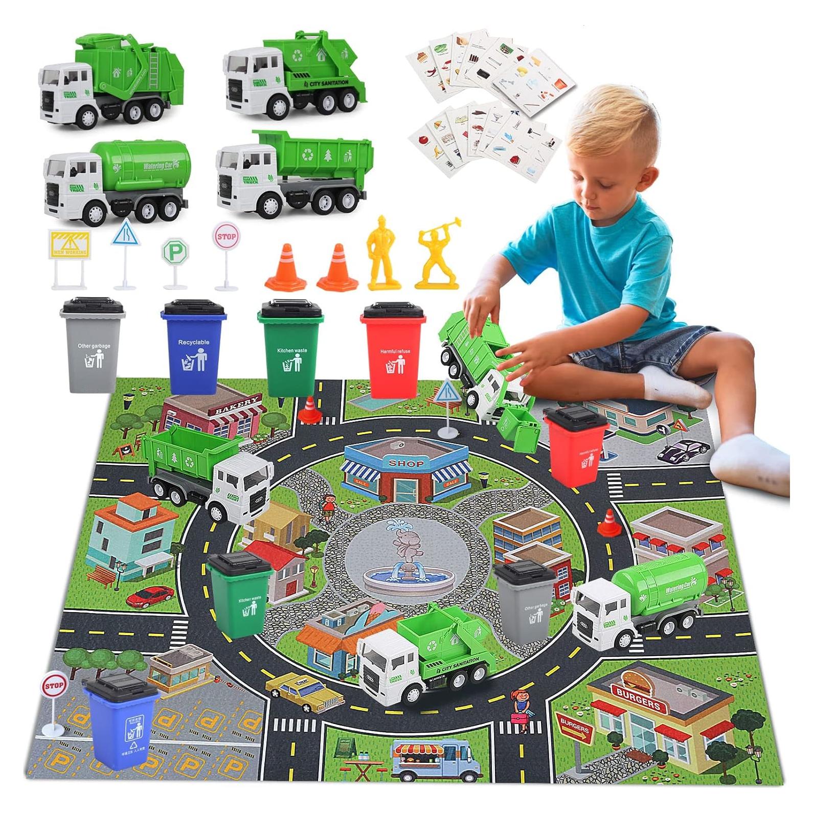 Camión de Basura de Juguete Y.L. DOYMX 4 Piezas 15 cm