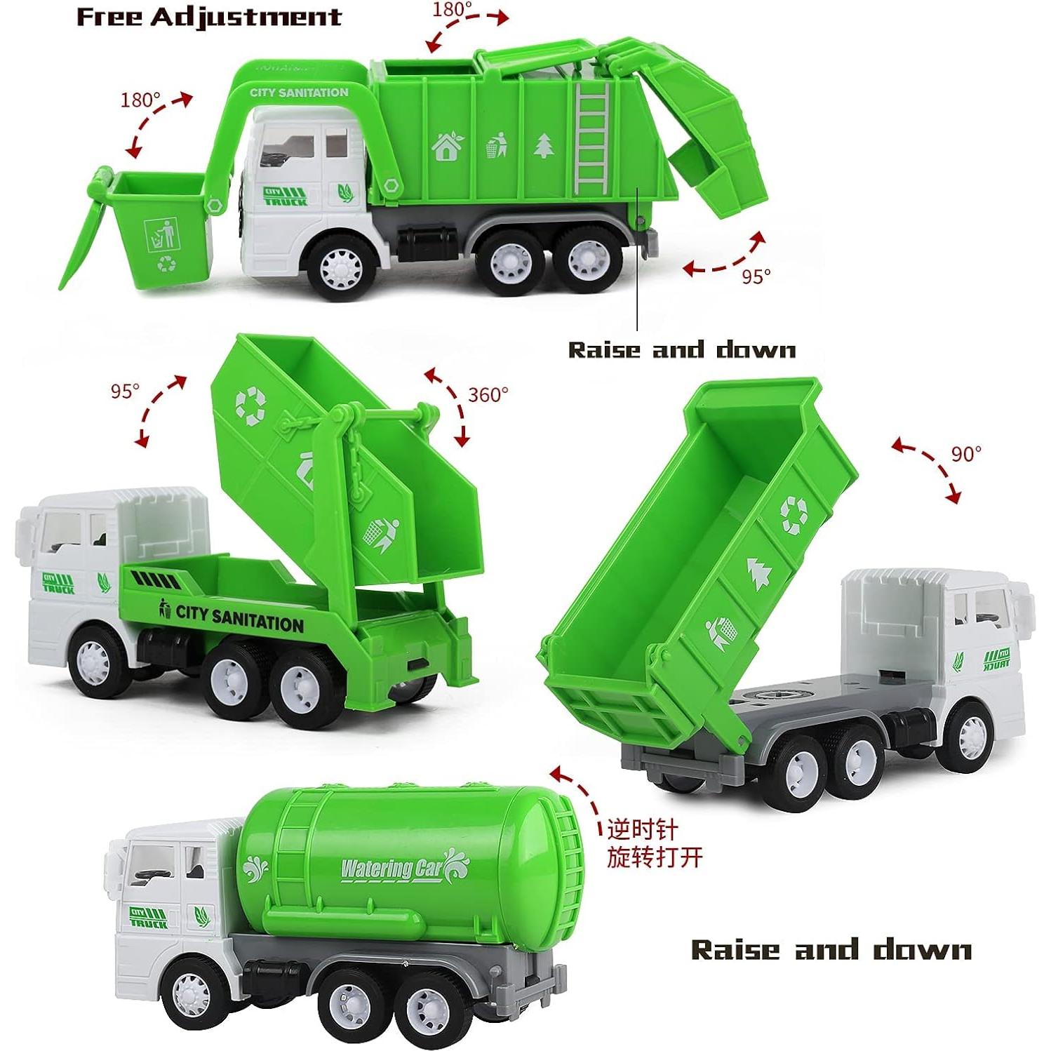 Camión de Basura de Juguete Y.L. DOYMX 4 Piezas 15 cm