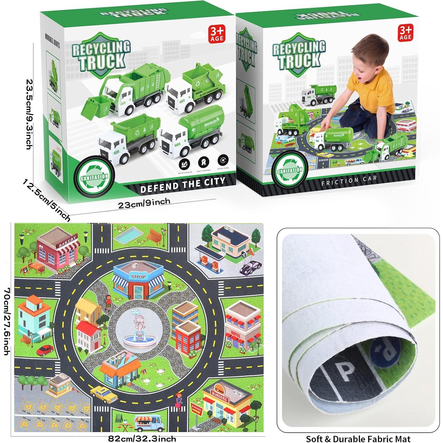 Camión de Basura de Juguete Y.L. DOYMX 4 Piezas 15 cm