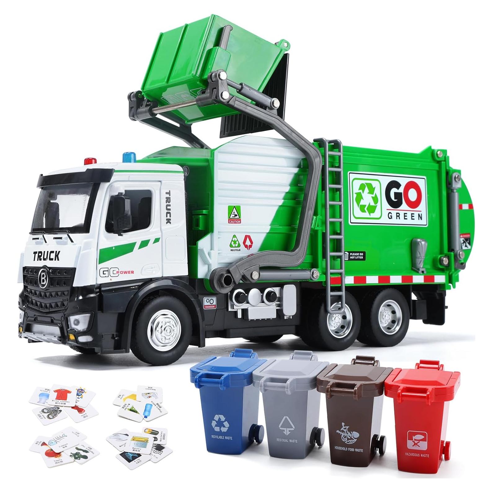 Camión de Basura Eléctrico HOLYFUN 35x10x14.3cm con Luces