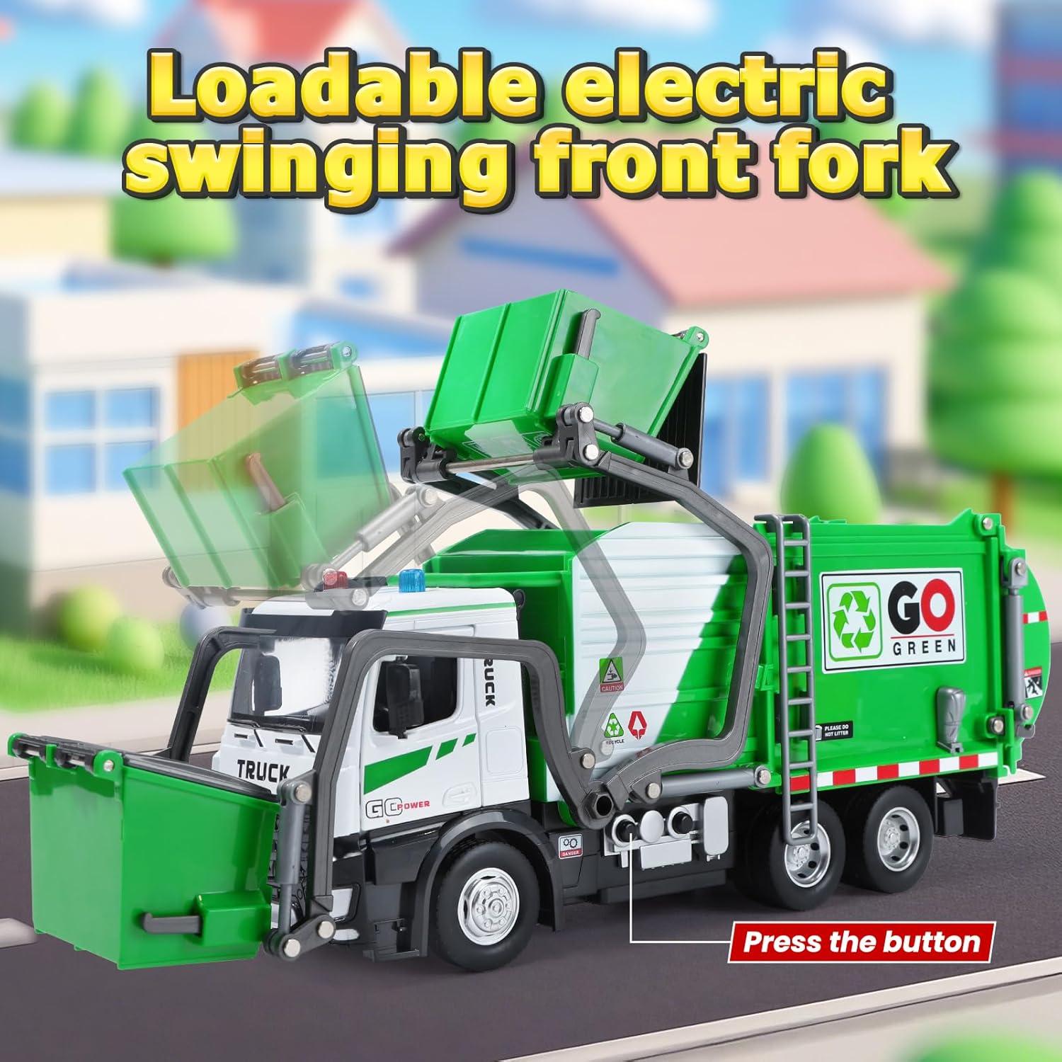 Camión de Basura Eléctrico HOLYFUN 35x10x14.3cm con Luces