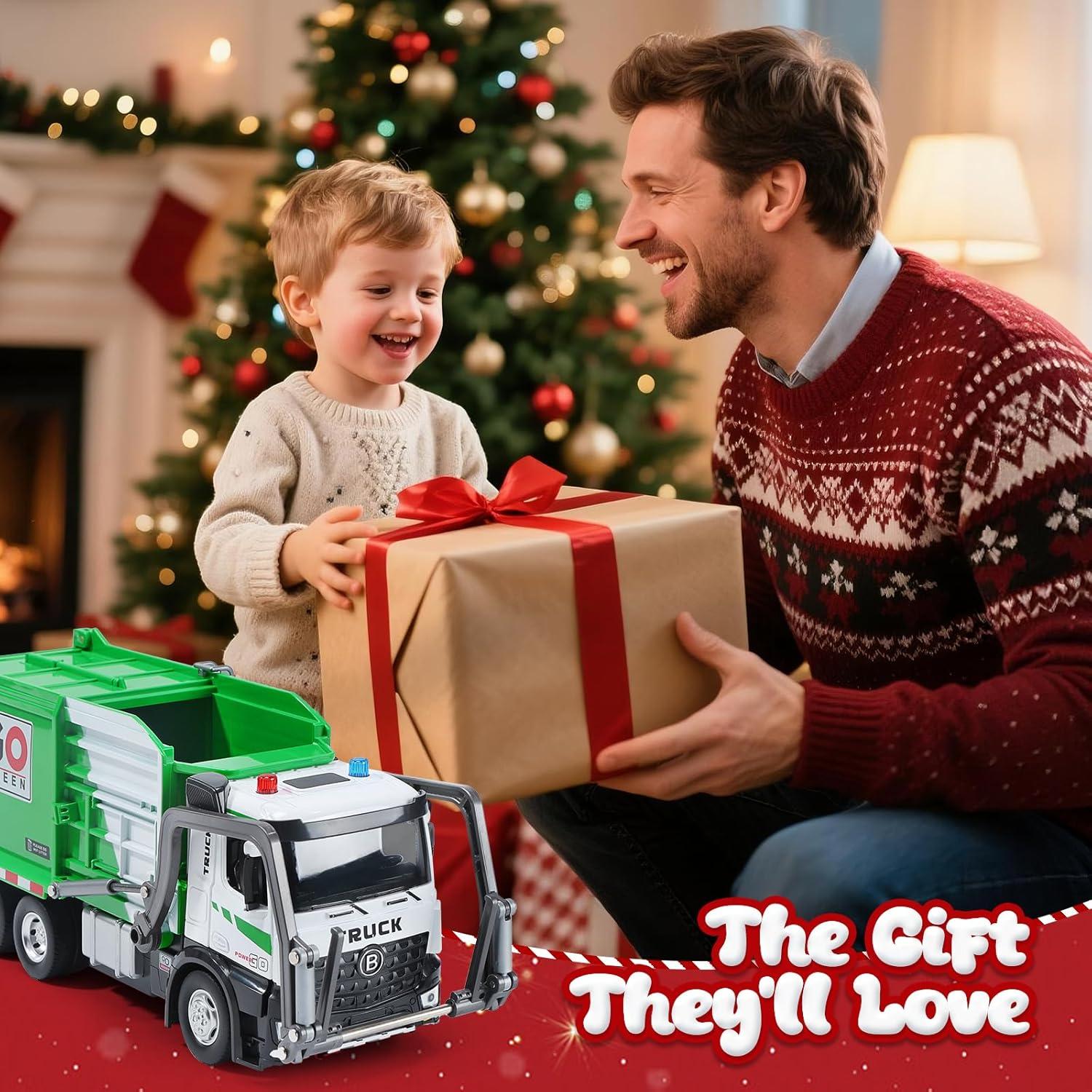 Camión de Basura Eléctrico HOLYFUN 35x10x14.3cm con Luces