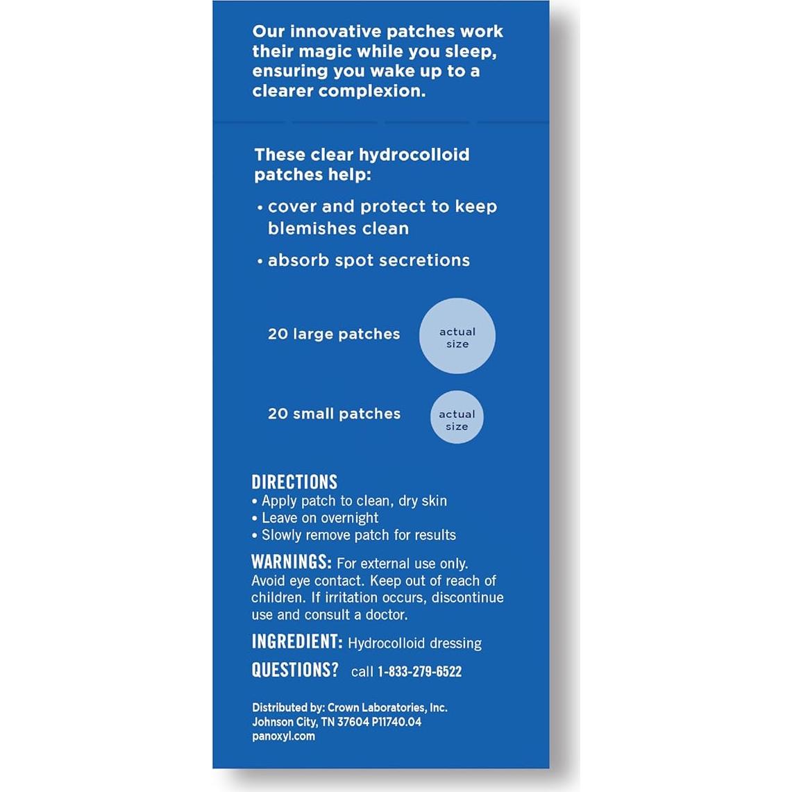 Parche de Puntos PanOxyl PM Noche 40 Piezas Hidrocoloide