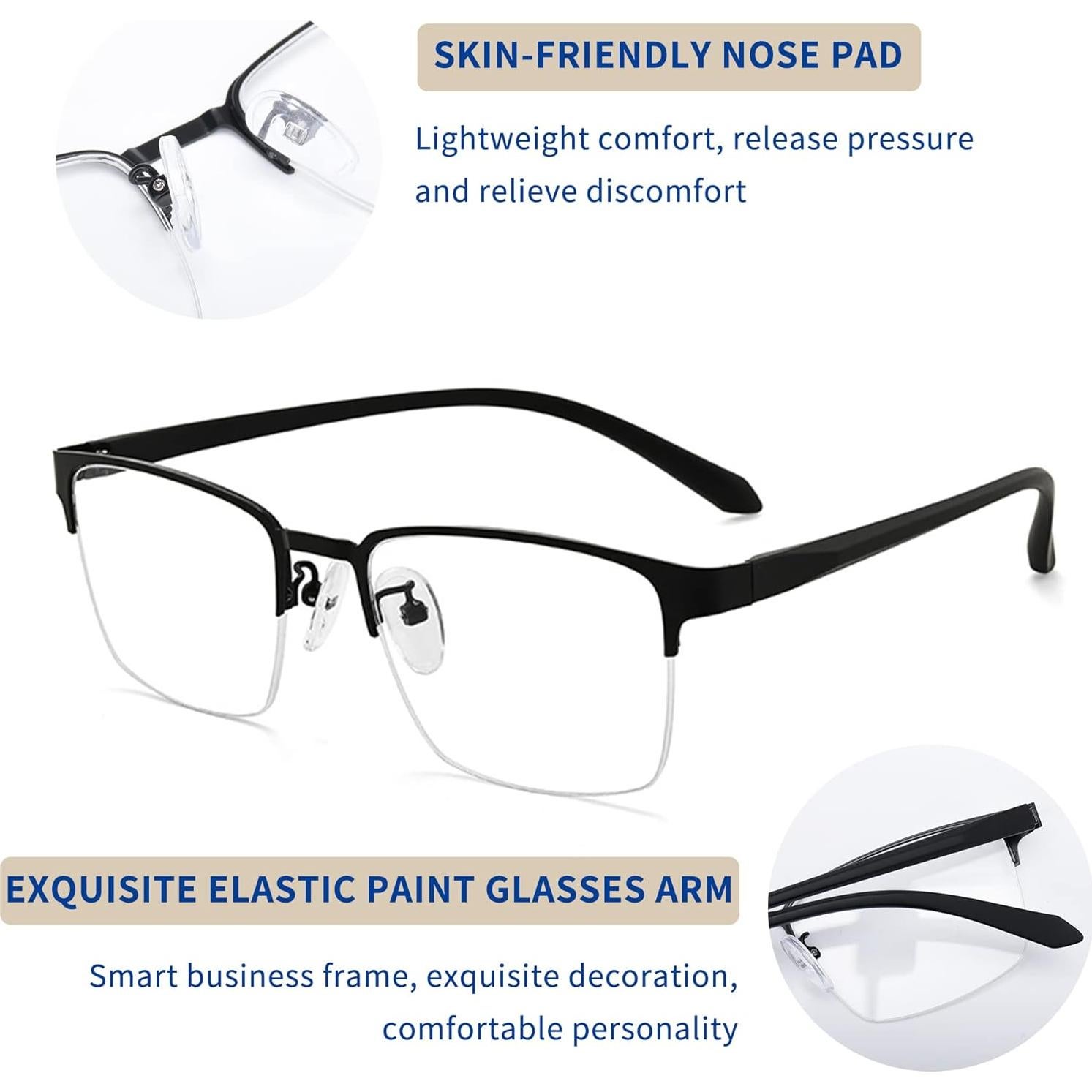 Gafas de lectura progresivas Multifocus para hombres - Antiluz azul