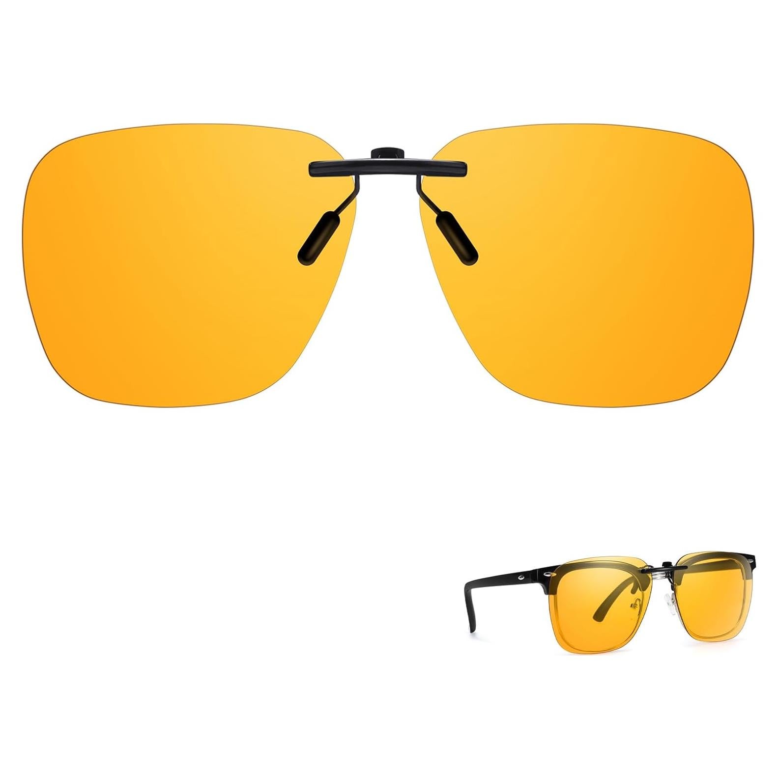 Gafas Clip-On TJUTR para Bloqueo de Luz Azul Amarillo