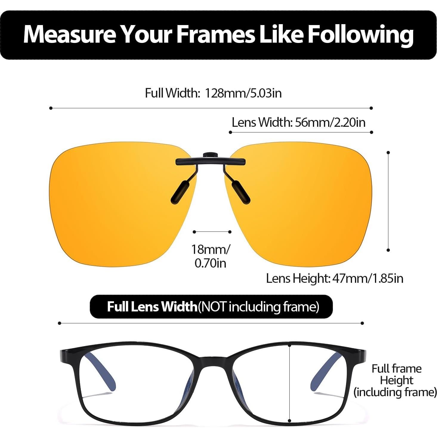 Gafas Clip-On TJUTR para Bloqueo de Luz Azul Amarillo