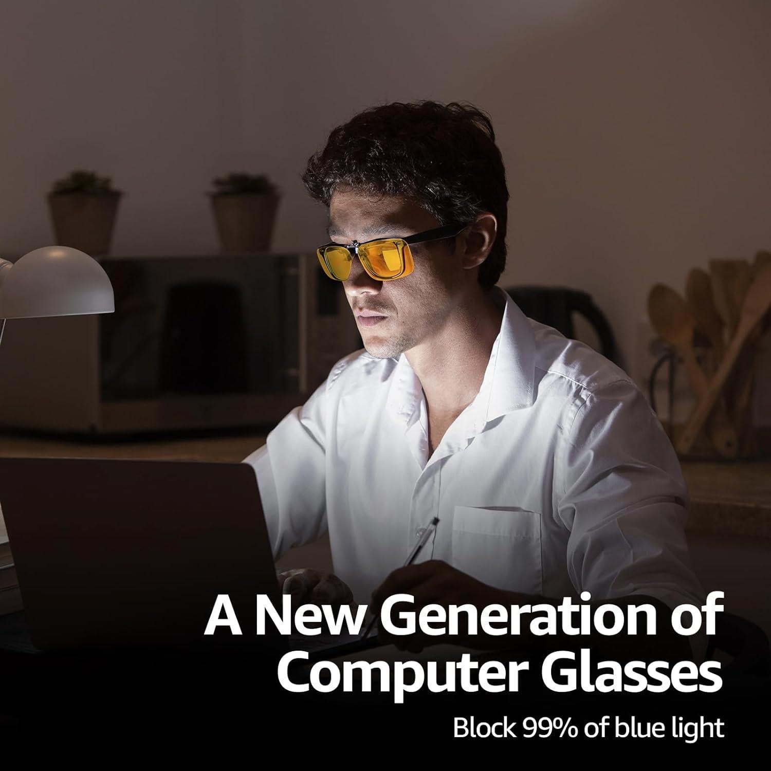 Gafas Clip-On TJUTR para Bloqueo de Luz Azul Amarillo