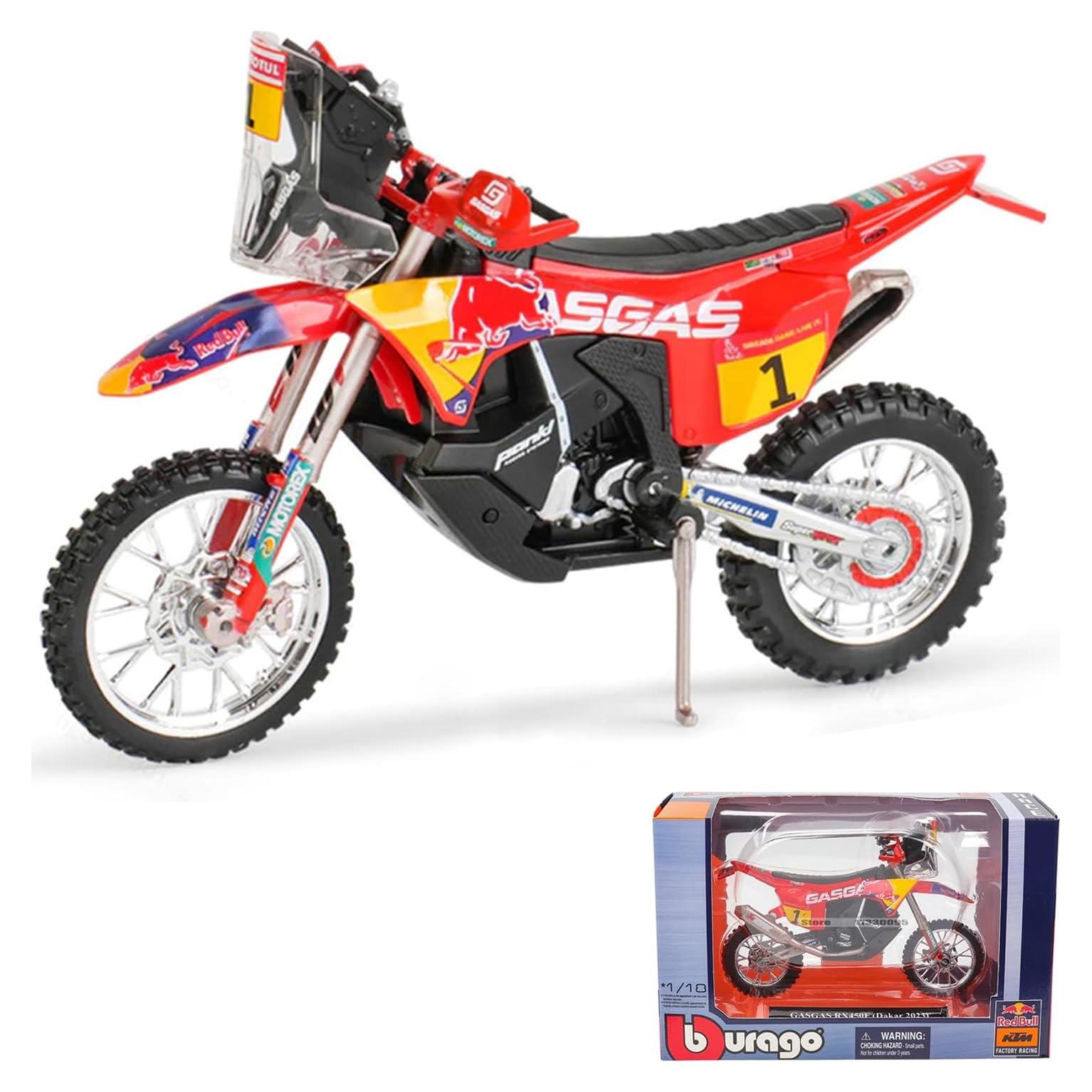 Modelo Diecast Motocicleta GASGAS RX 450F Rally Dakar 1:18