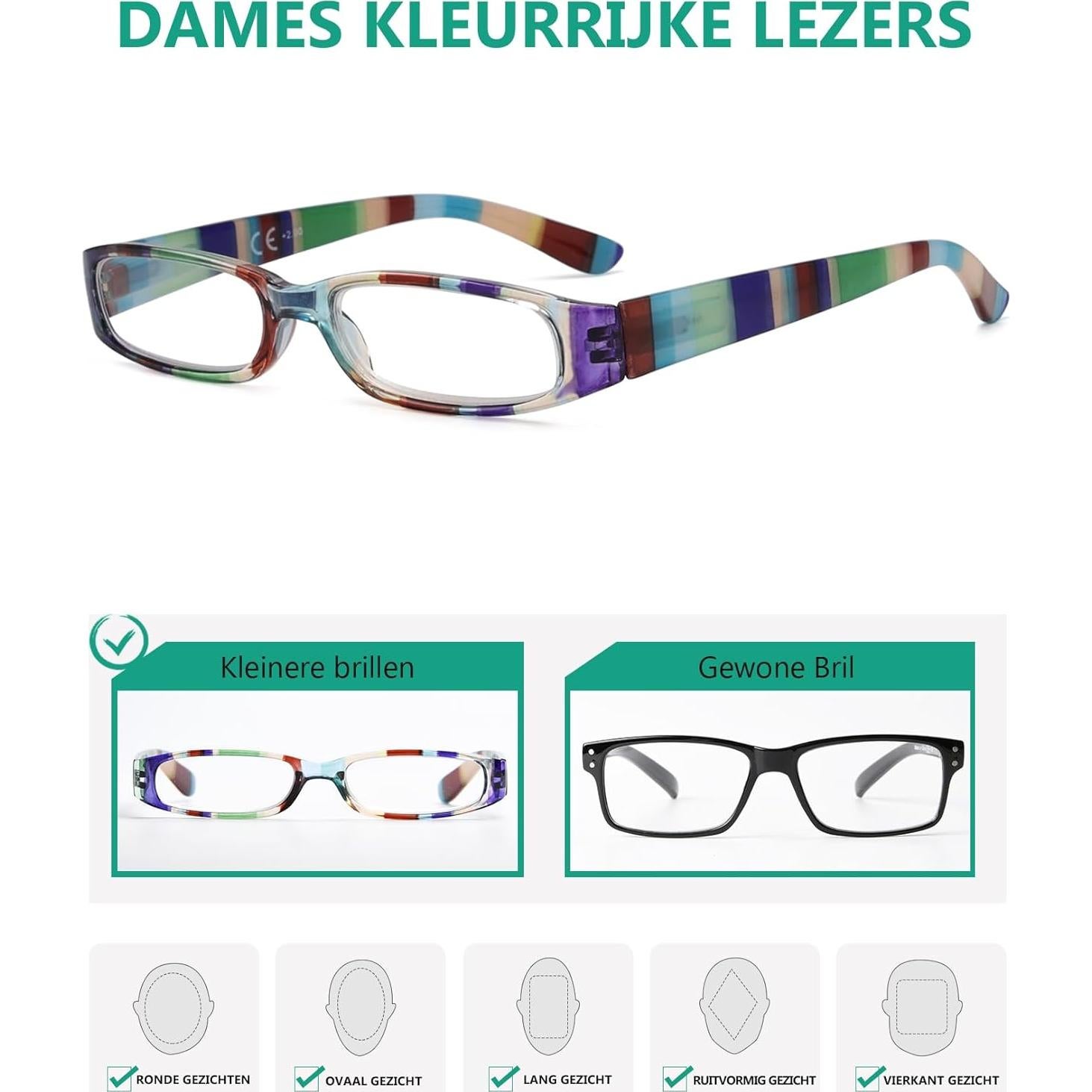 Gafas de Lectura Eyekepper 4 Pares Rayadas para Mujeres
