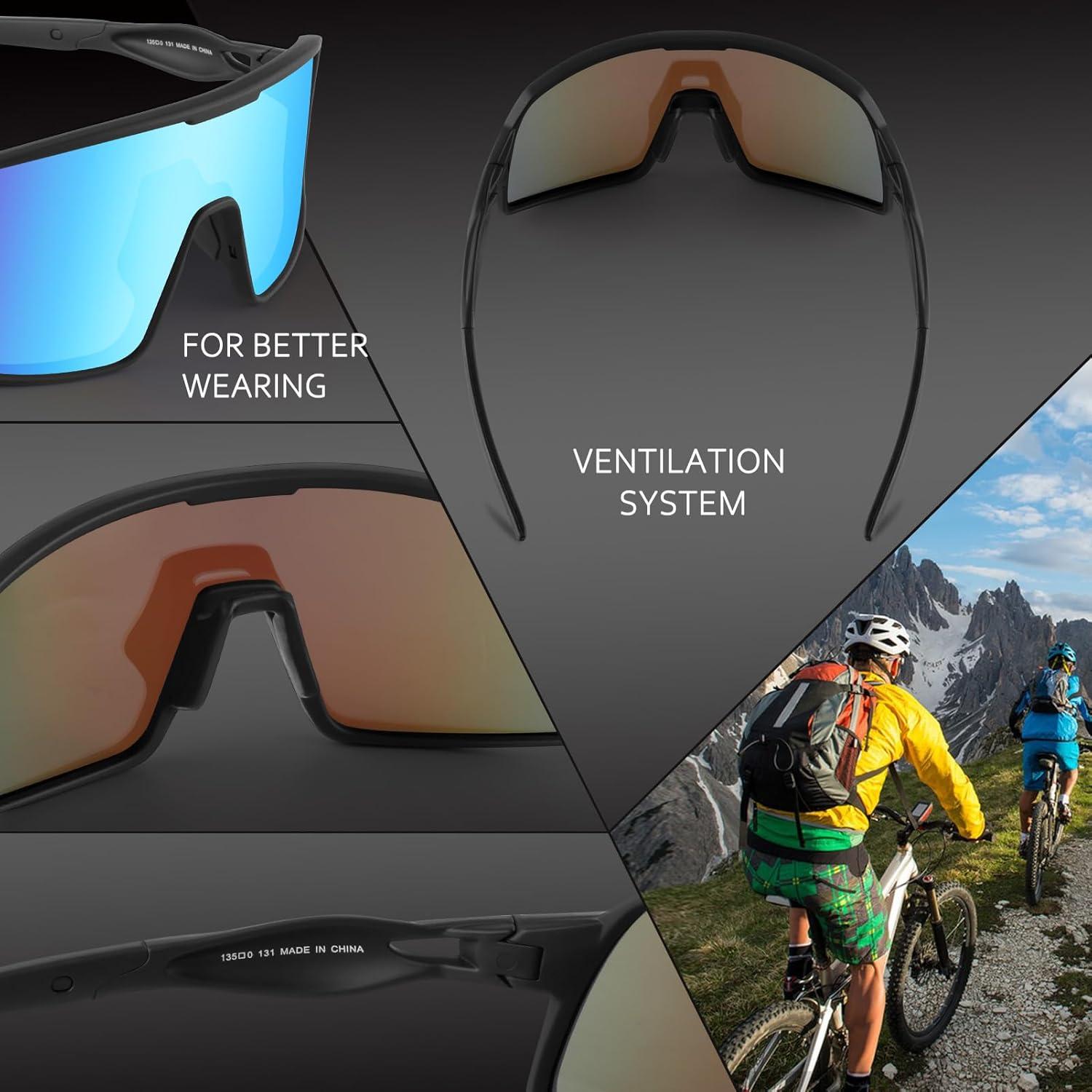 Gafas de Ciclismo BangLong UV400, Ligeras y Comodas