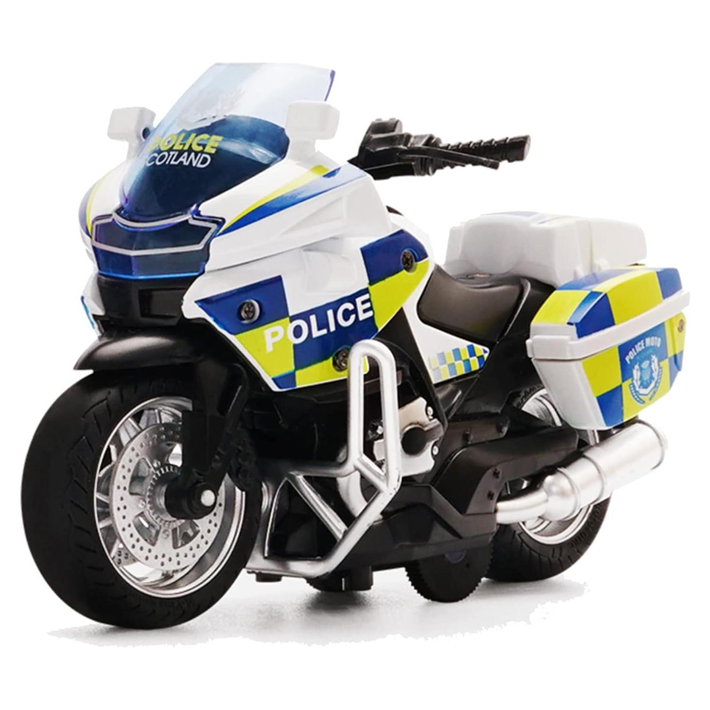 Motocicleta de Retroceso MINGYING66 con Música y Luces - Blanco