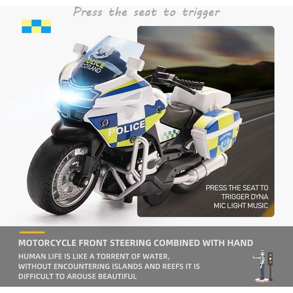 Motocicleta de Retroceso MINGYING66 con Música y Luces - Blanco