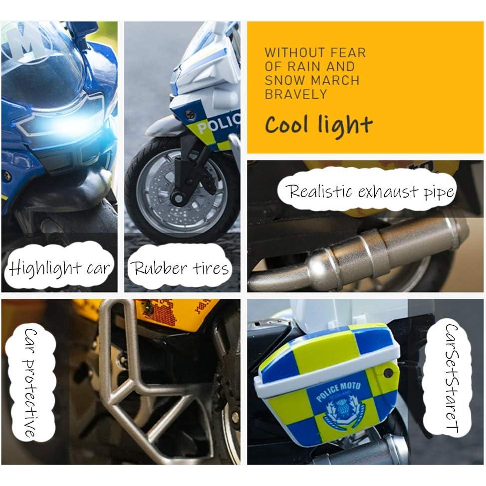 Motocicleta de Retroceso MINGYING66 con Música y Luces - Blanco