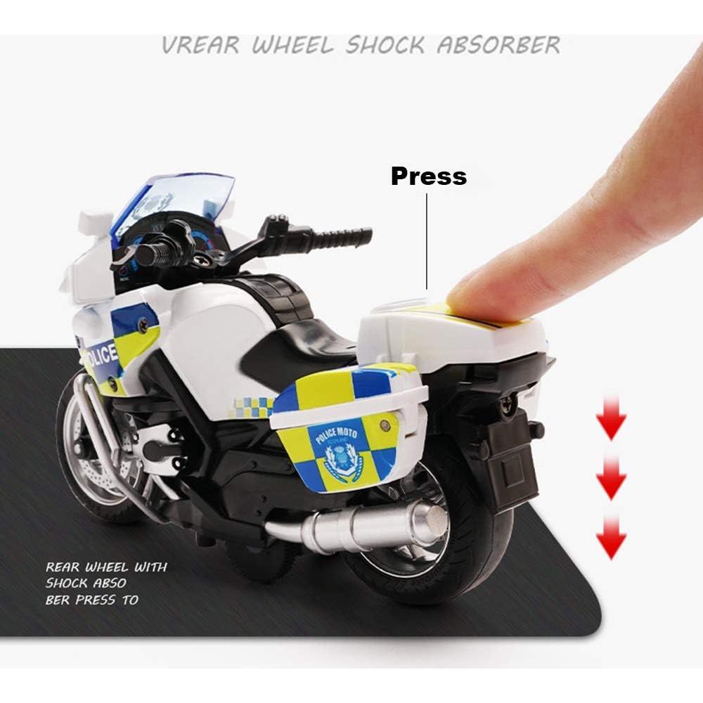 Motocicleta de Retroceso MINGYING66 con Música y Luces - Blanco