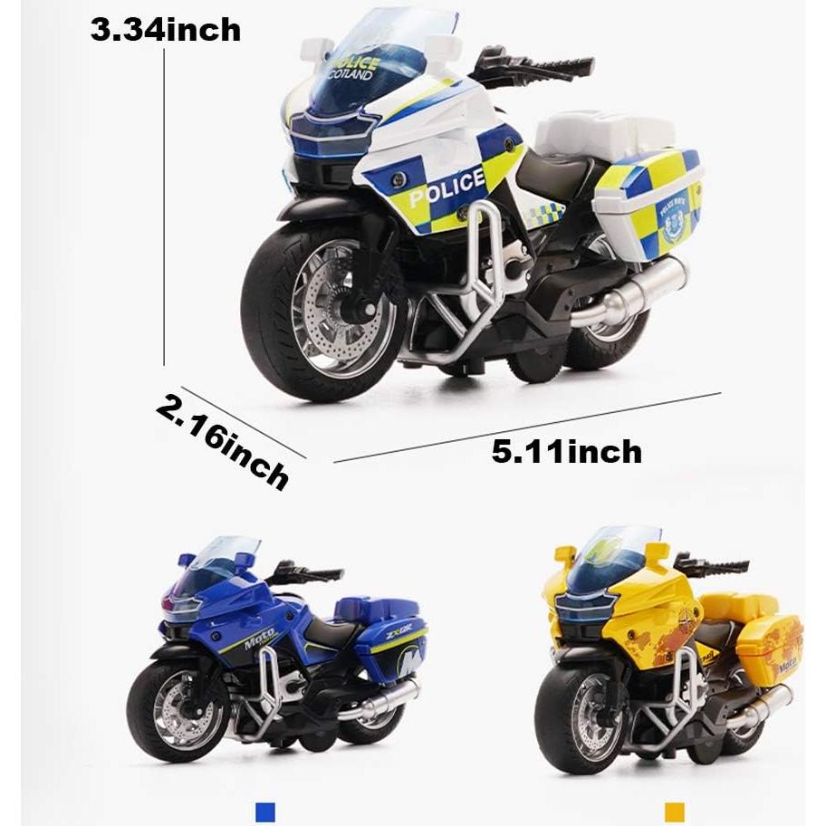 Motocicleta de Retroceso MINGYING66 con Música y Luces - Blanco