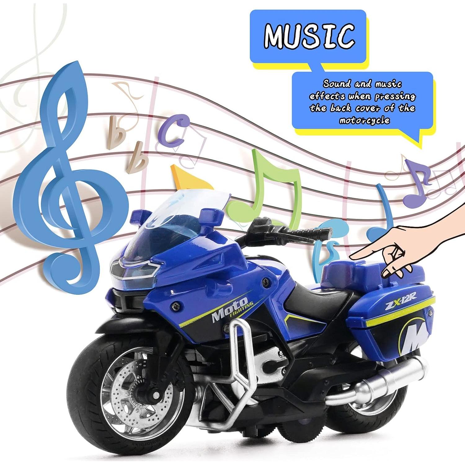 Motocicleta de Juguete Retroceso CYYSFIVQZ Azul 13x8.5x5.5cm