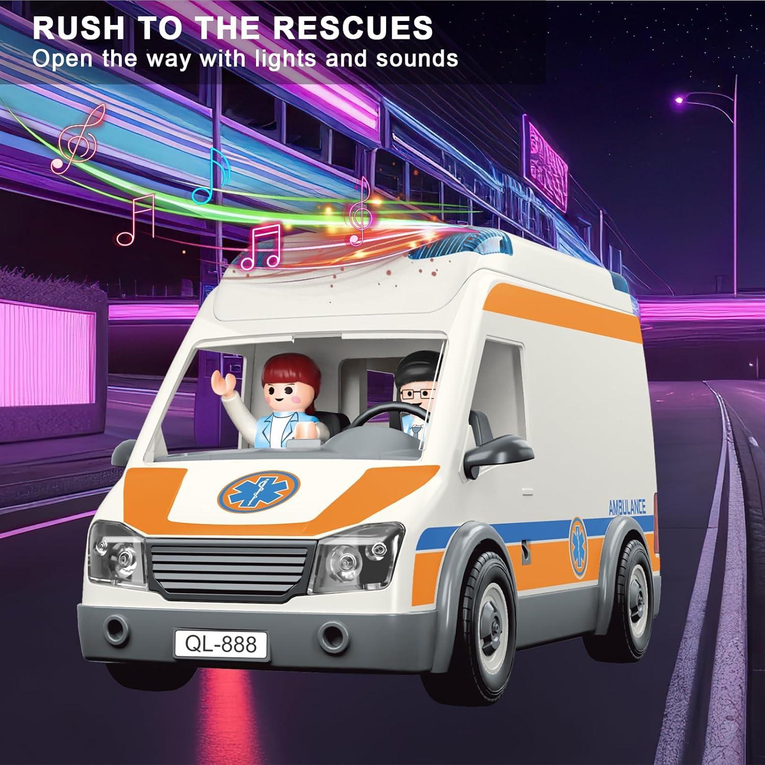 Camión de Juguete Ambulancia Nanjing 5cm con Luces y Sonidos