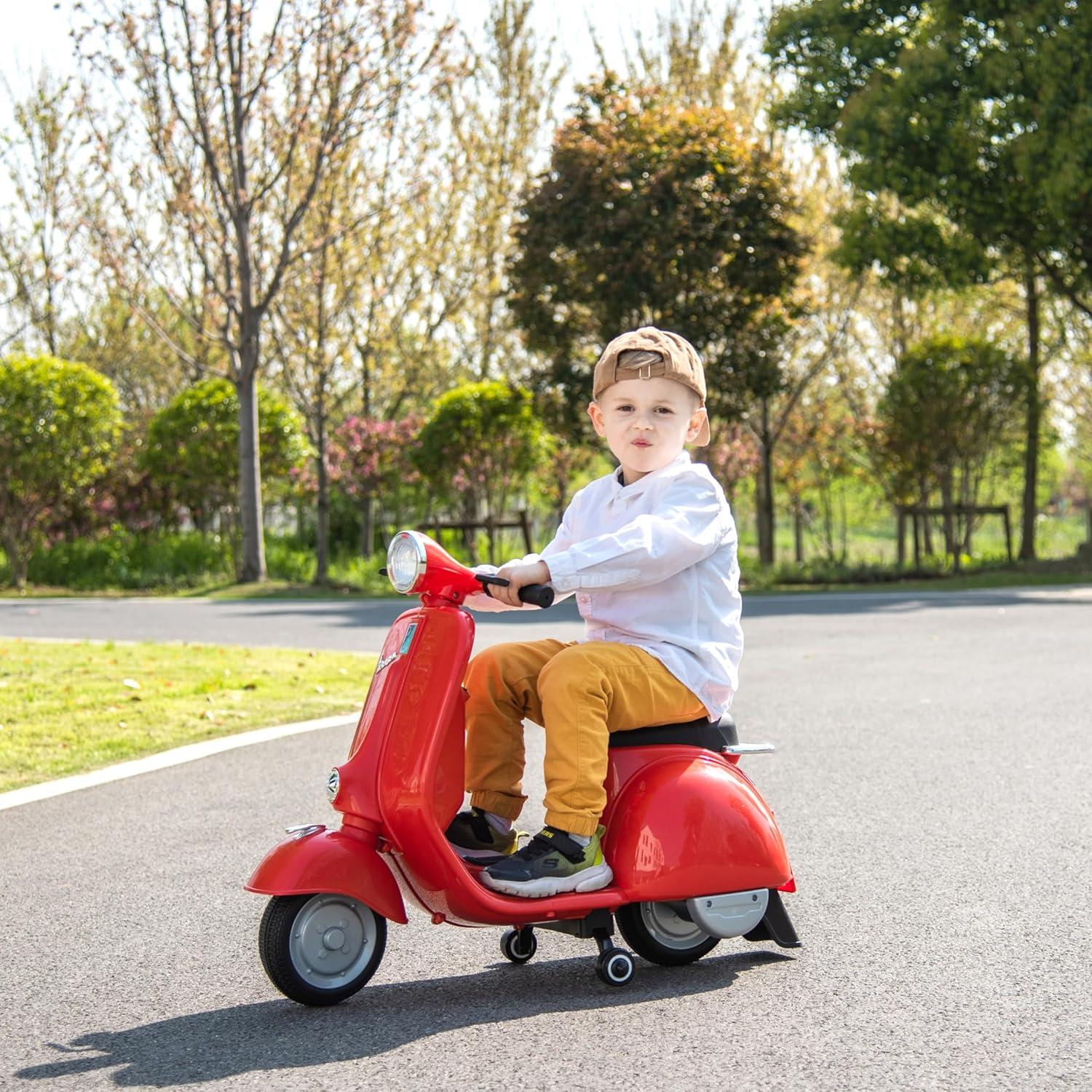 Scooter Eléctrico Vespa Freddo Rojo para Niños 3-8 Años