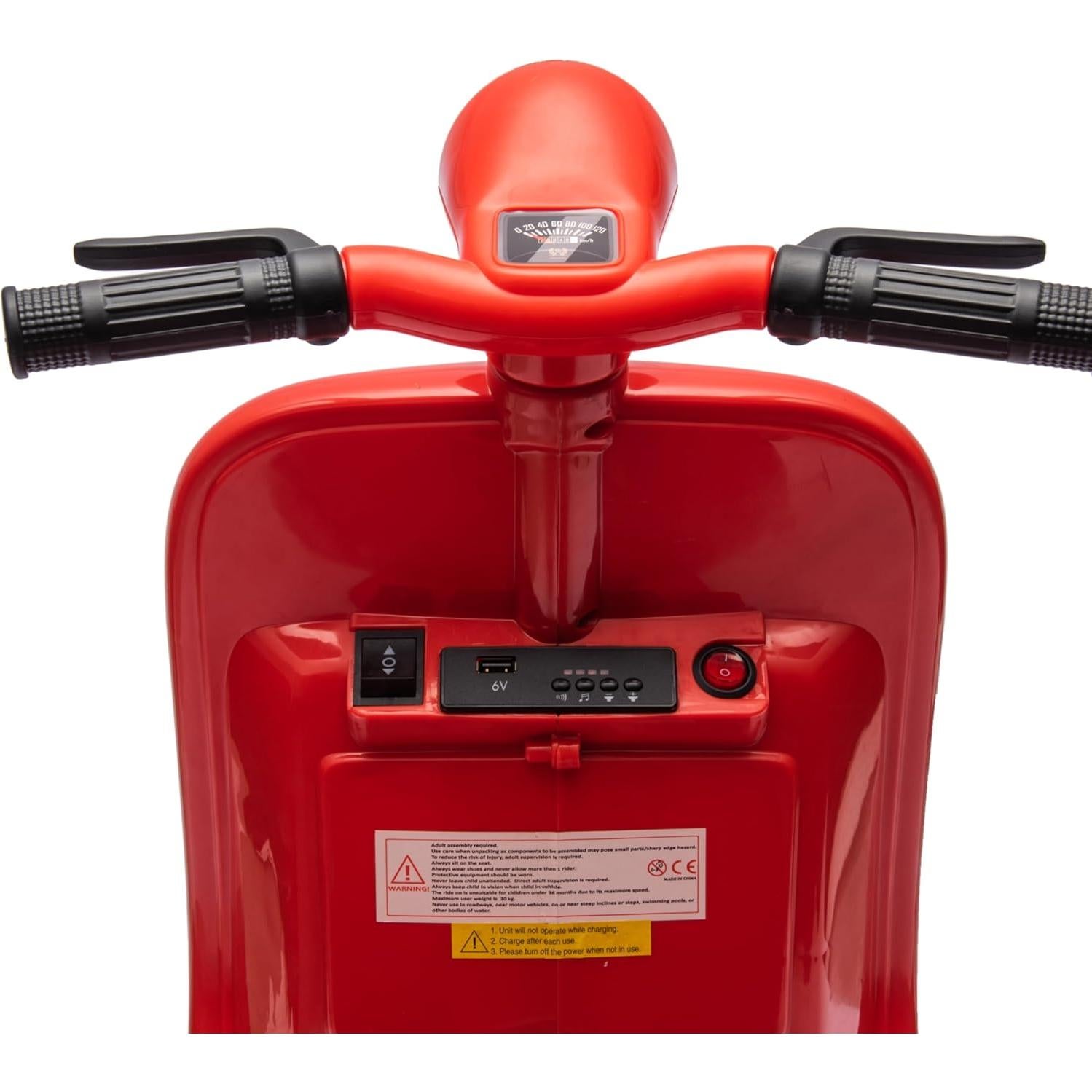 Scooter Eléctrico Vespa Freddo Rojo para Niños 3-8 Años