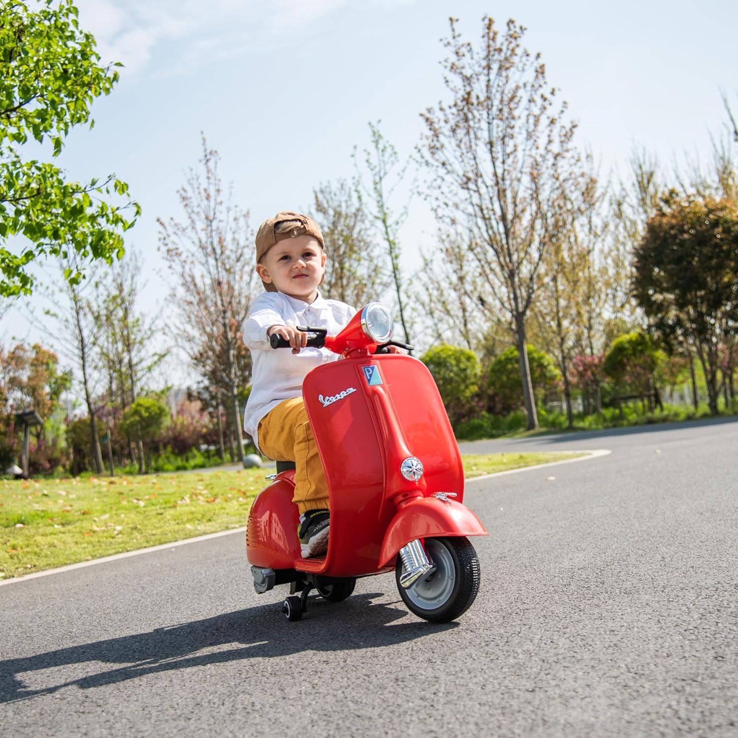 Scooter Eléctrico Vespa Freddo Rojo para Niños 3-8 Años
