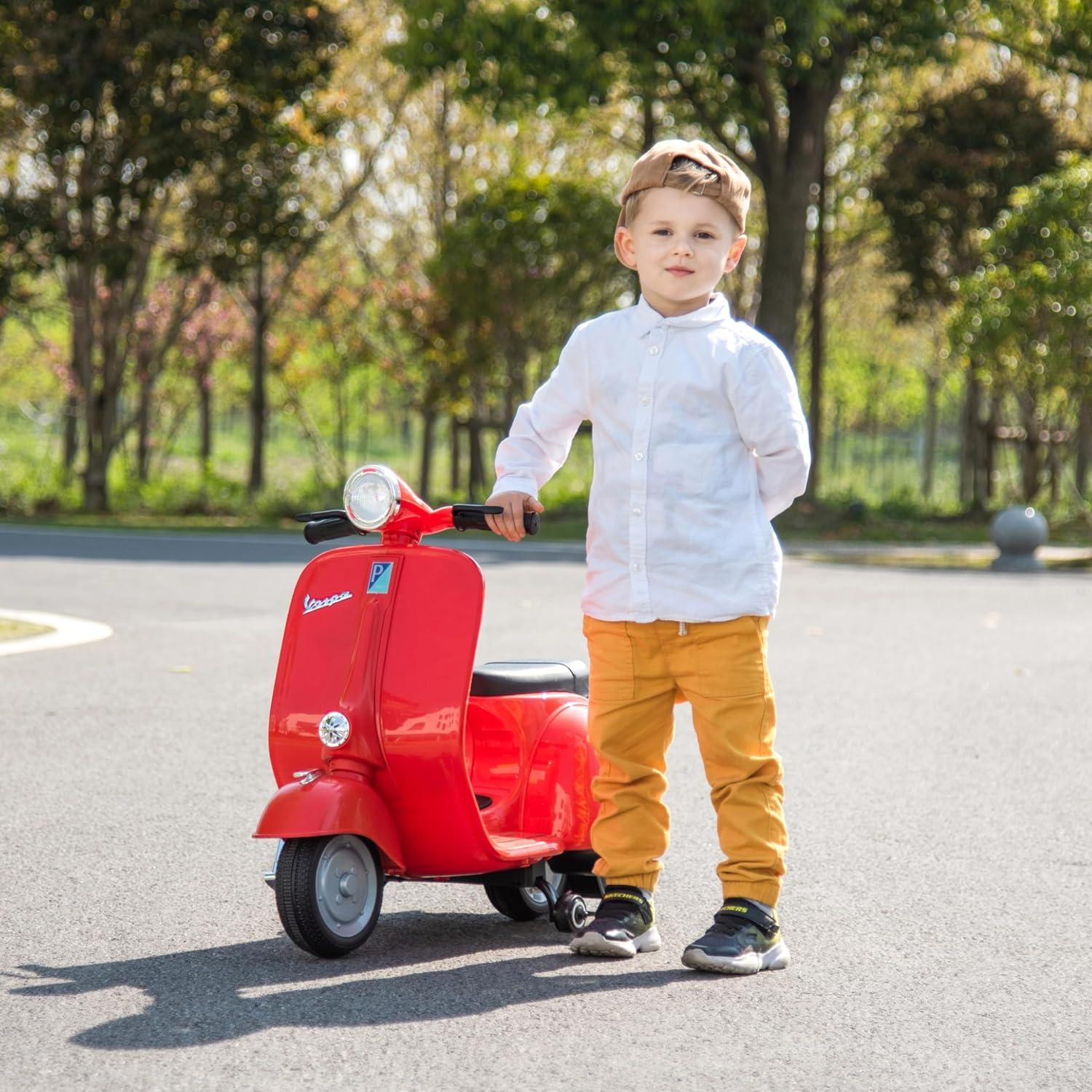 Scooter Eléctrico Vespa Freddo Rojo para Niños 3-8 Años