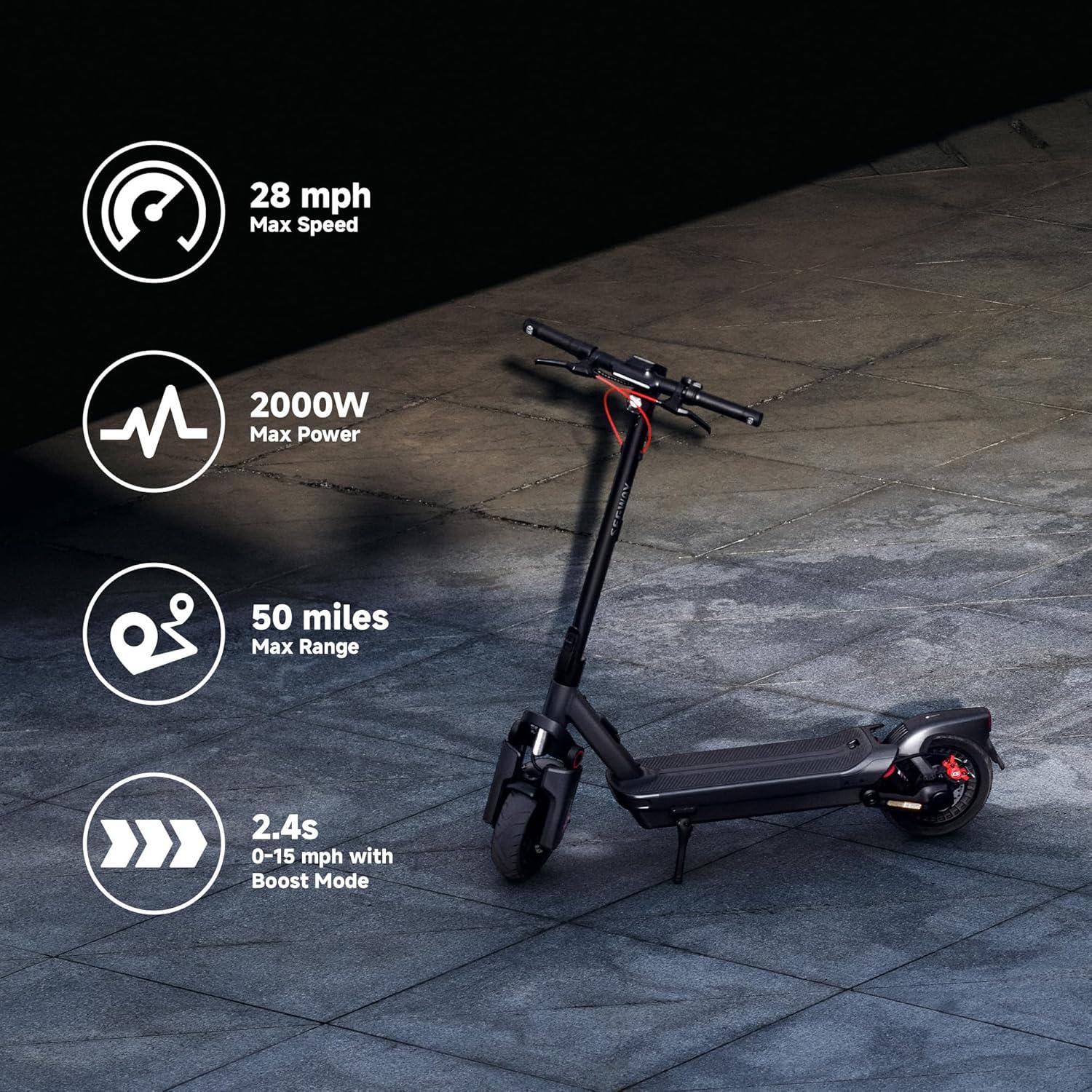 Scooter Eléctrico Segway MAX G3 - 80.5 km, Doble Suspensión
