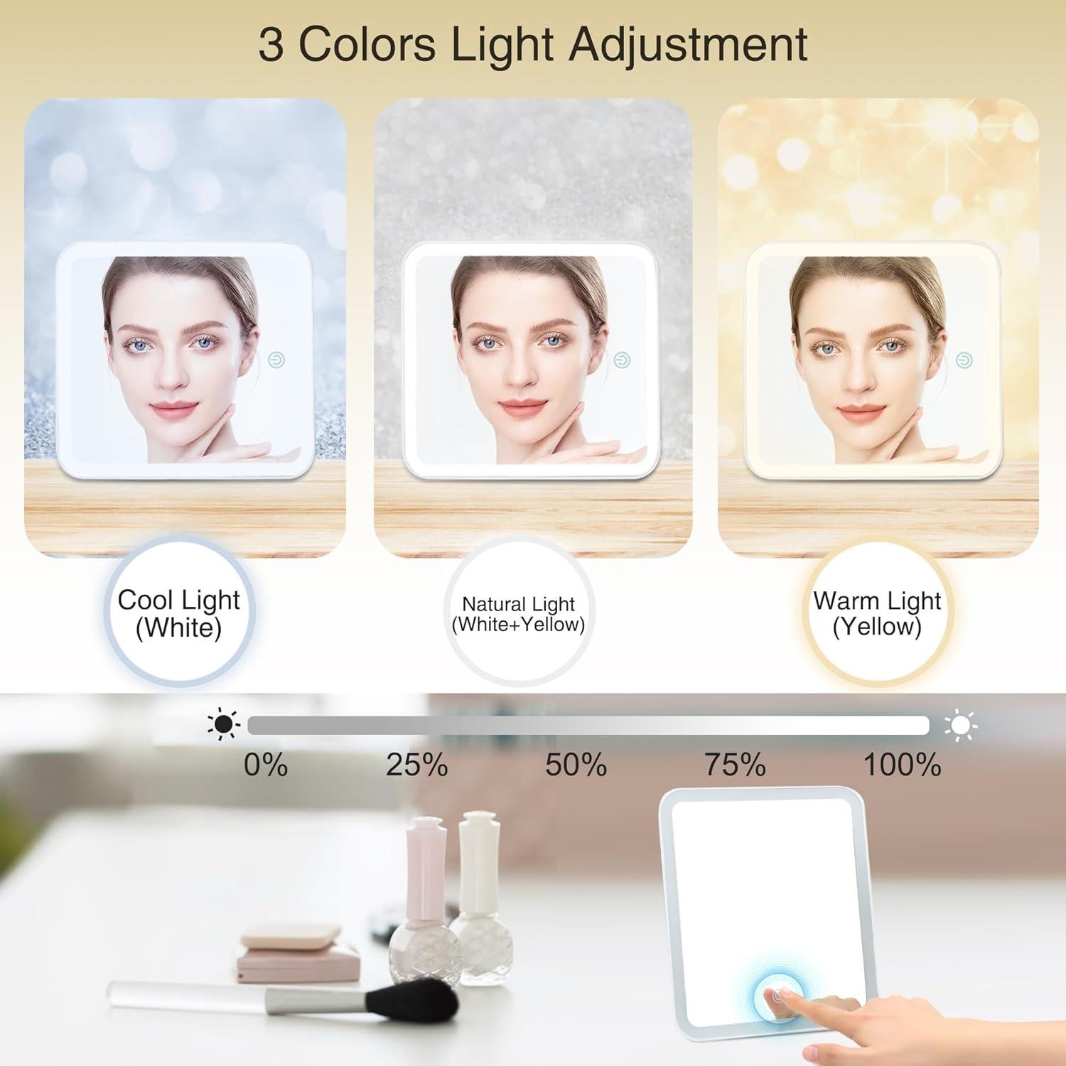 Bolsa de Maquillaje RELAVEL con Espejo LED y Divisores