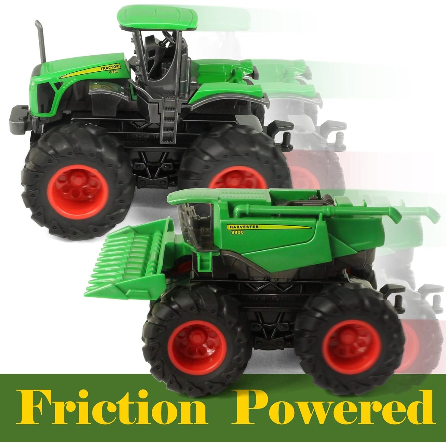 Set de Juguetes de Granja KARMOUNT - Tractor y Remolques 4 Piezas