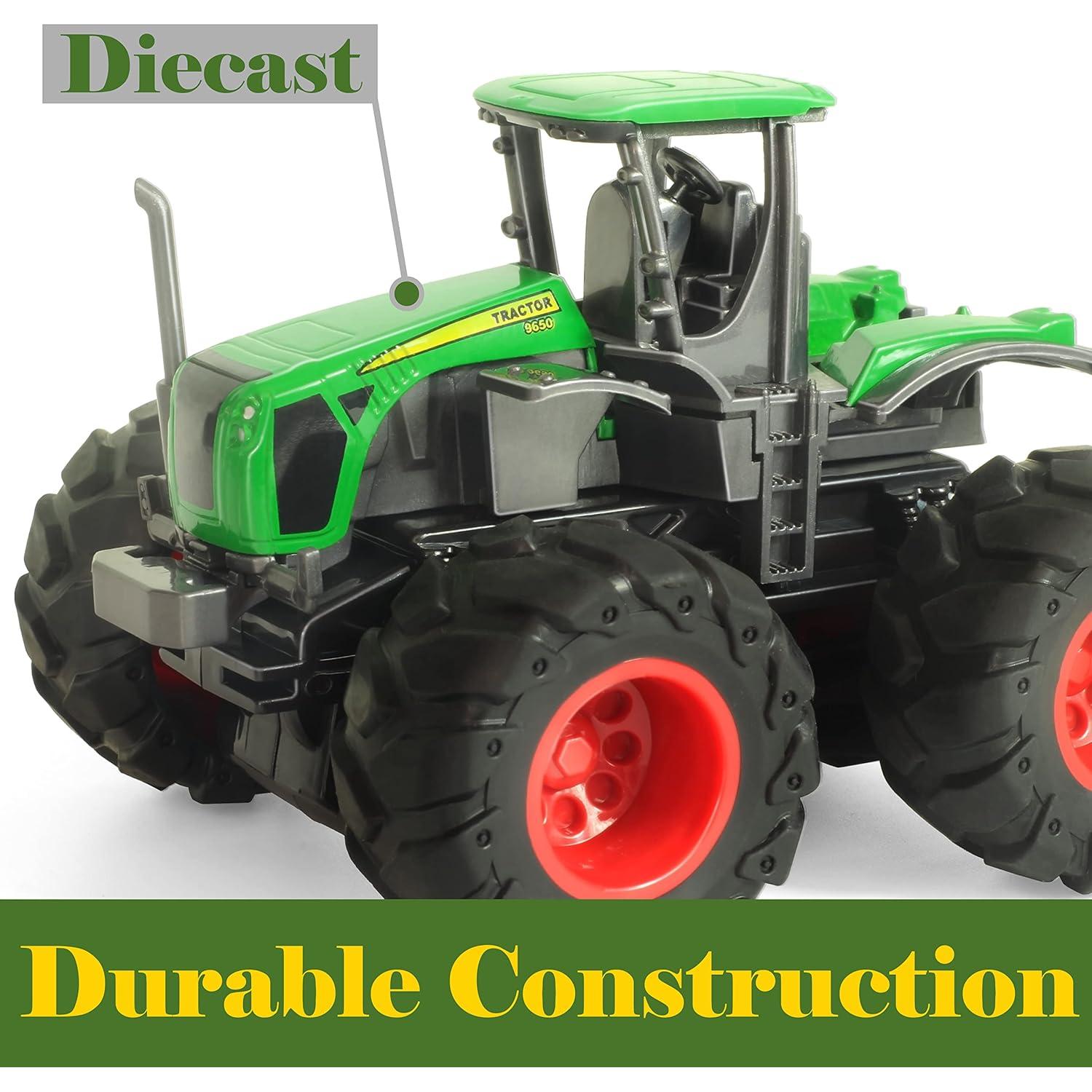 Set de Juguetes de Granja KARMOUNT - Tractor y Remolques 4 Piezas