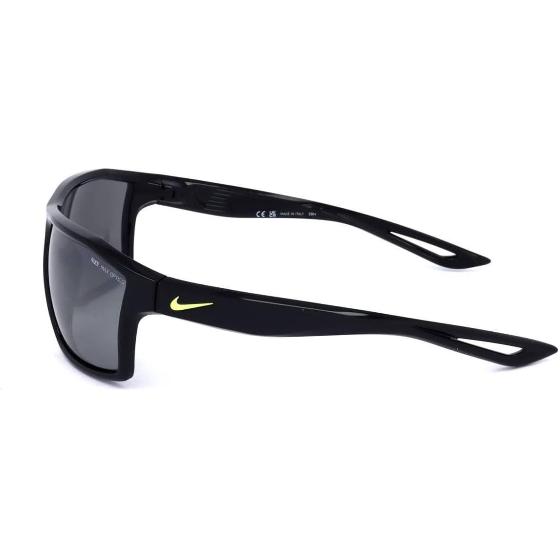 Golf Legend Sunglasses, Black/Volt Frame, Grey with Silver Flash Lens