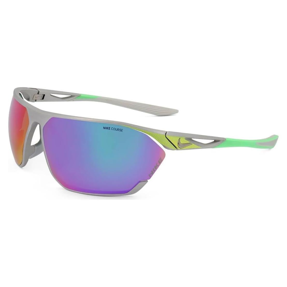 Gafas de sol Nike Stratus rectangulares plata verde 76/13/130