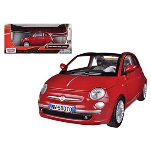 Modelo Fiat 500 Nuova Cabrio Rojo 1:24 Motormax