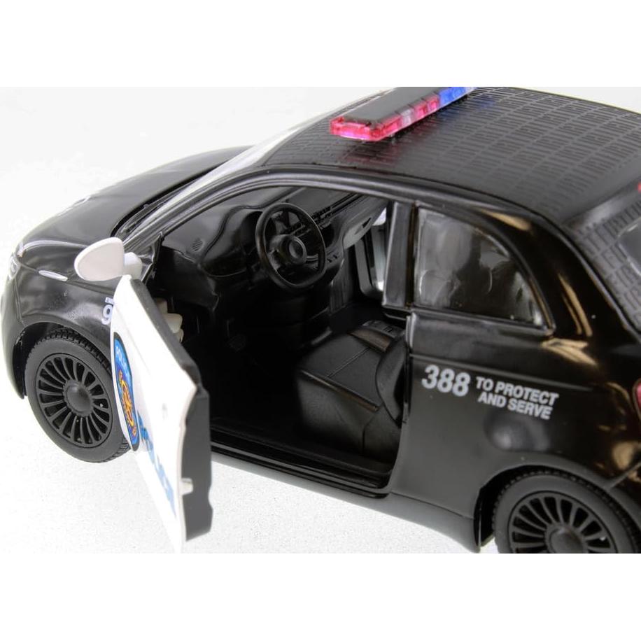 Coche de Policía KiNSMART FIAT 500e 1:28 Metal Retroceso
