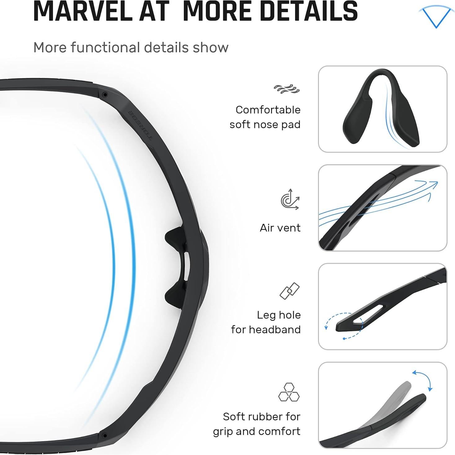 Gafas de sol TOREGE polarizadas para deportes al aire libre