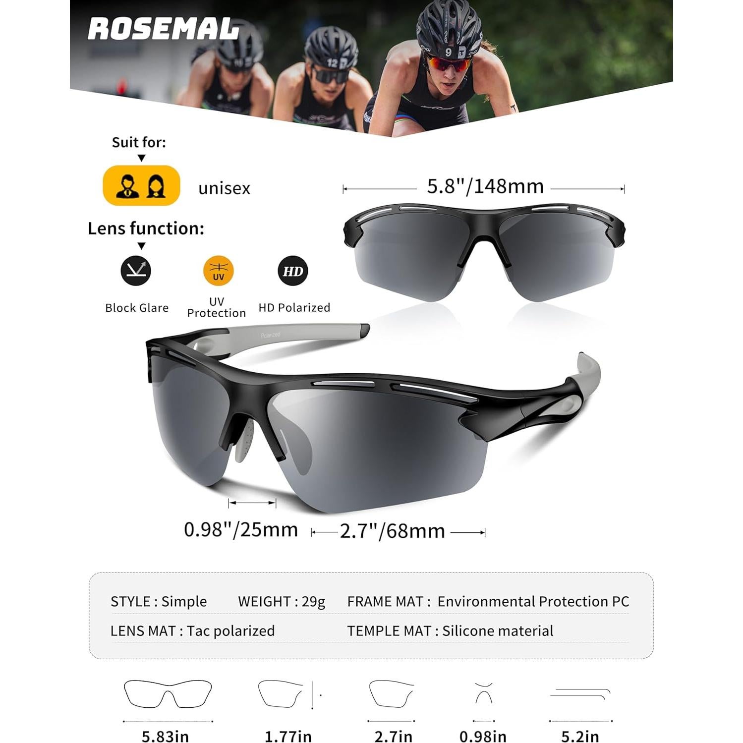 Gafas de sol deportivas Rosemal 7253 polarizadas UV400
