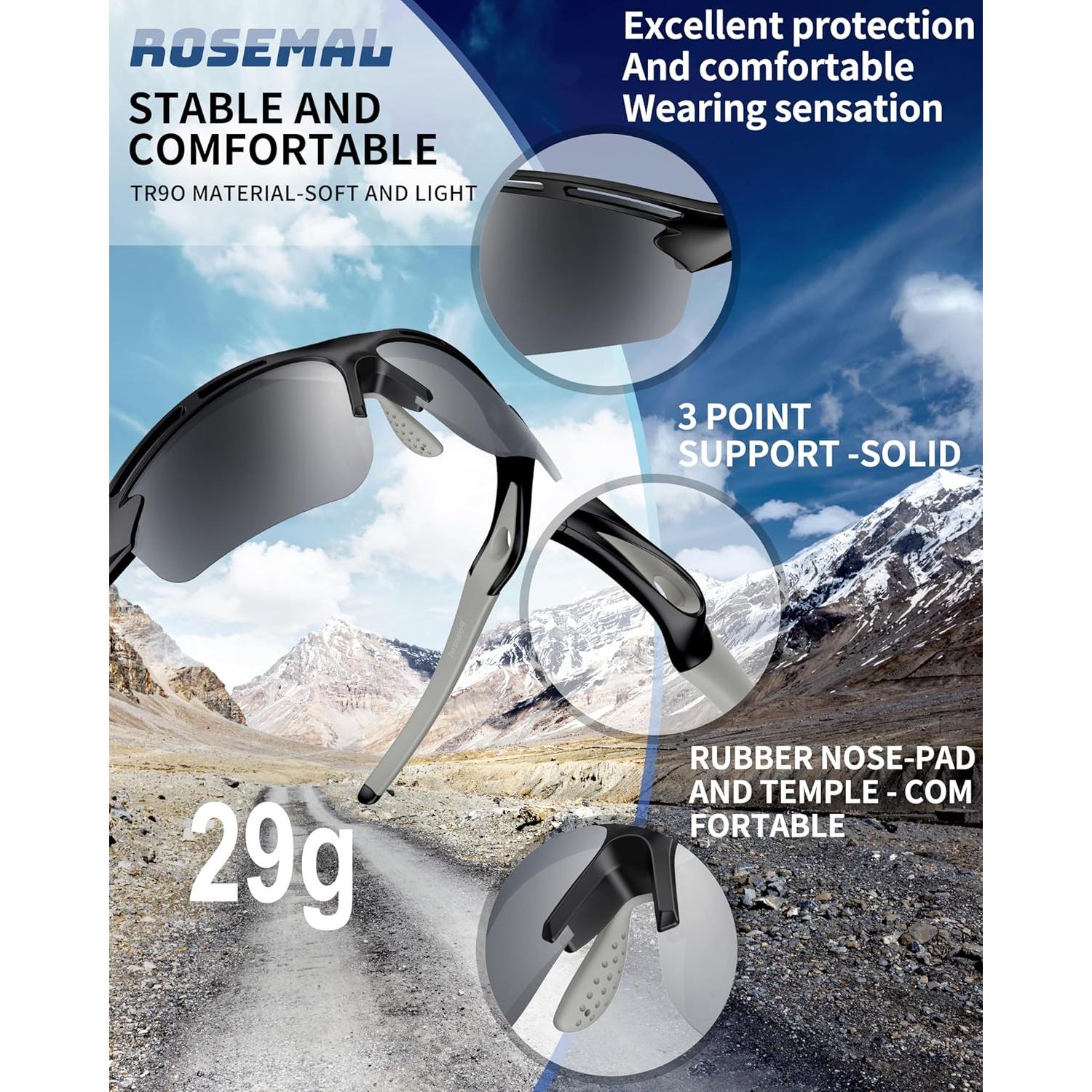 Gafas de sol deportivas Rosemal 7253 polarizadas UV400