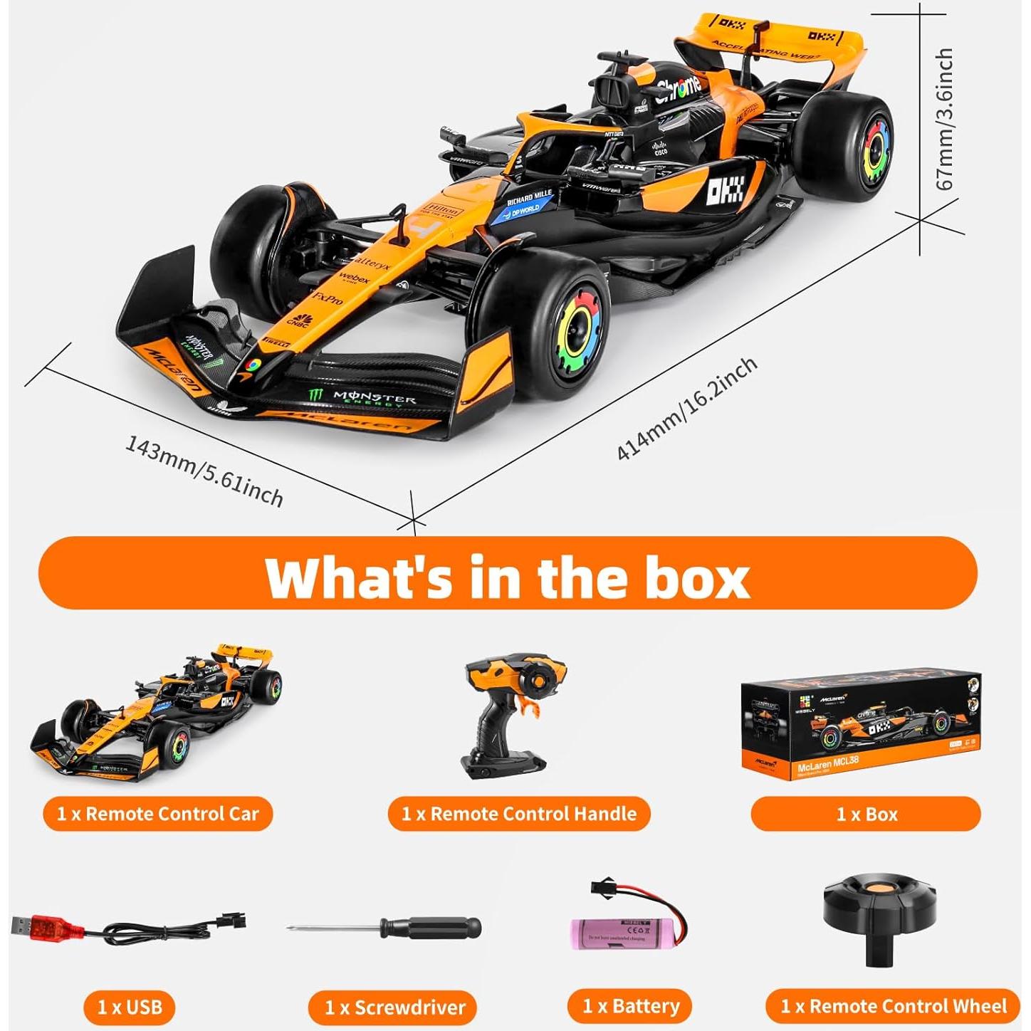 Coche RC McLaren F1 Miebely 1/14 39.88x14.73cm 2.4GHz