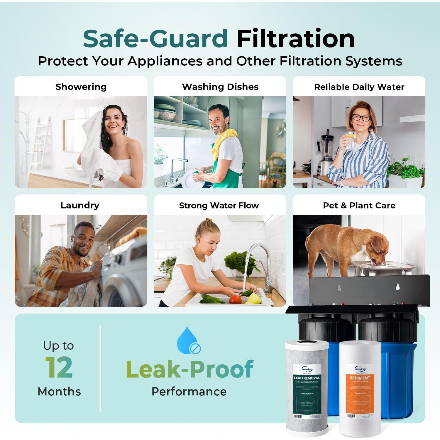 Sistema de Filtración de Agua iSpring WGB21B 2 Etapas 99% Plomo