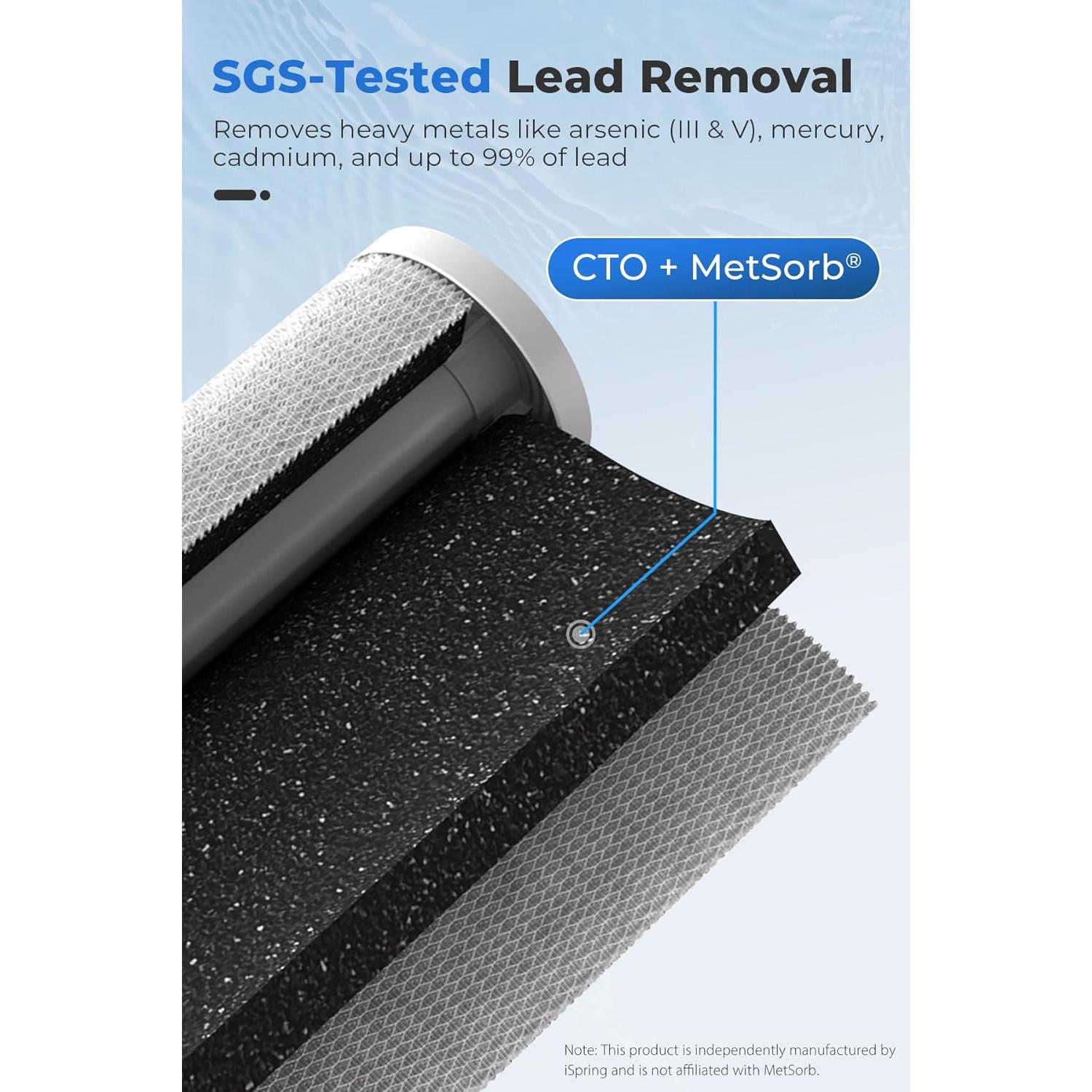 Filtros de Agua iSpring F3WGB32BCPB 20" x 4.5" Eliminación Plomo