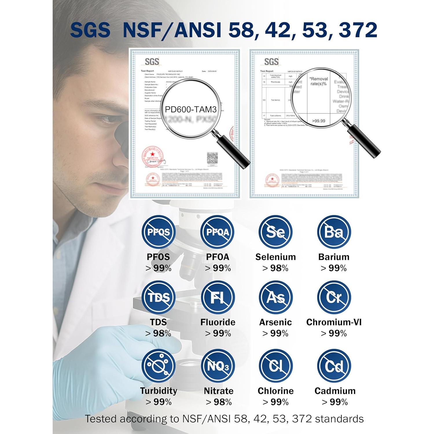 Filtro de Agua de Ósmosis Inversa Frizzlife PD600-TAM3 600 GPD