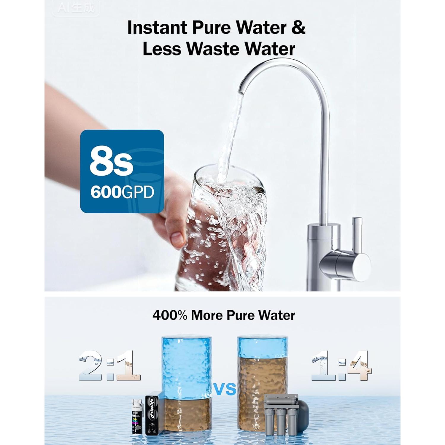 Filtro de Agua de Ósmosis Inversa Frizzlife PD600-TAM3 600 GPD