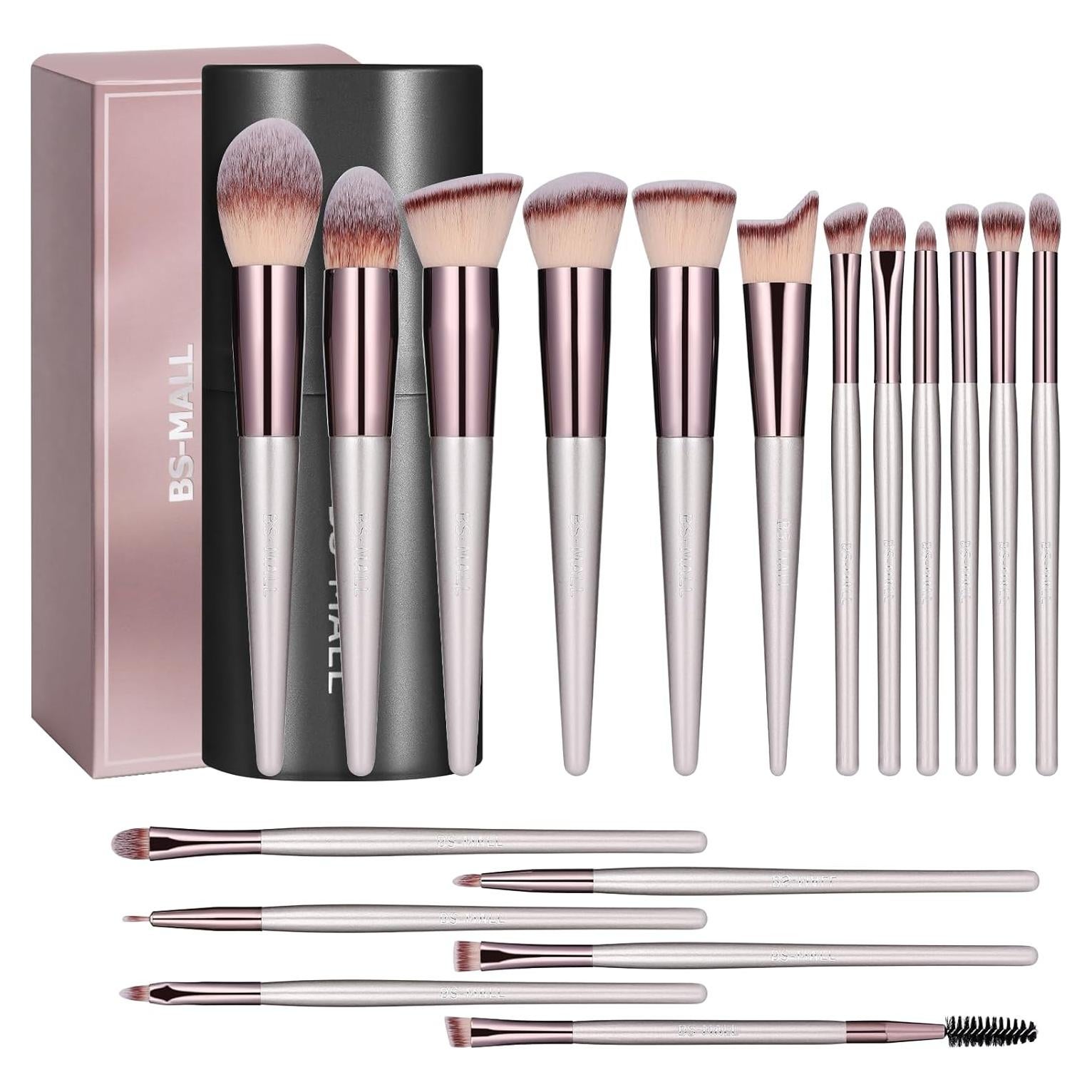 Conjunto de Brochas de Maquillaje BS-MALL 18 Pcs Sintéticas
