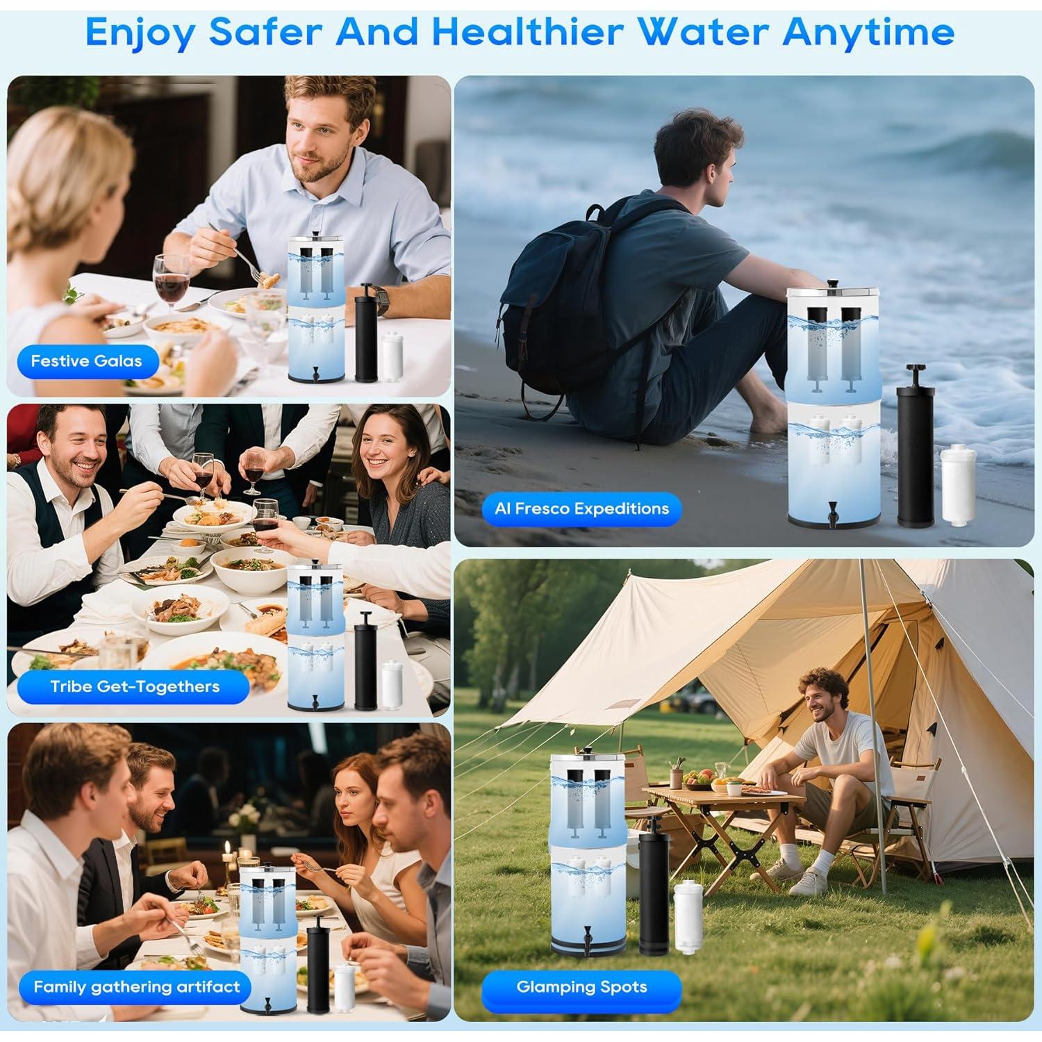 Filtro de Agua Berkey hzhdven BB9-2 y PF-2 Combo Pack