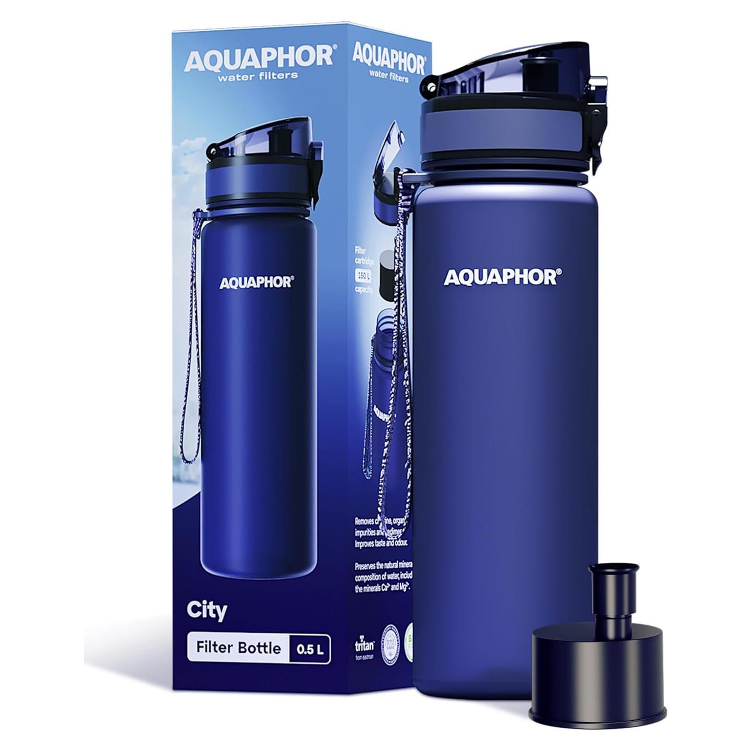 Botella de Agua Filtrada AQUAPHOR City 500 ml Tritan Marino