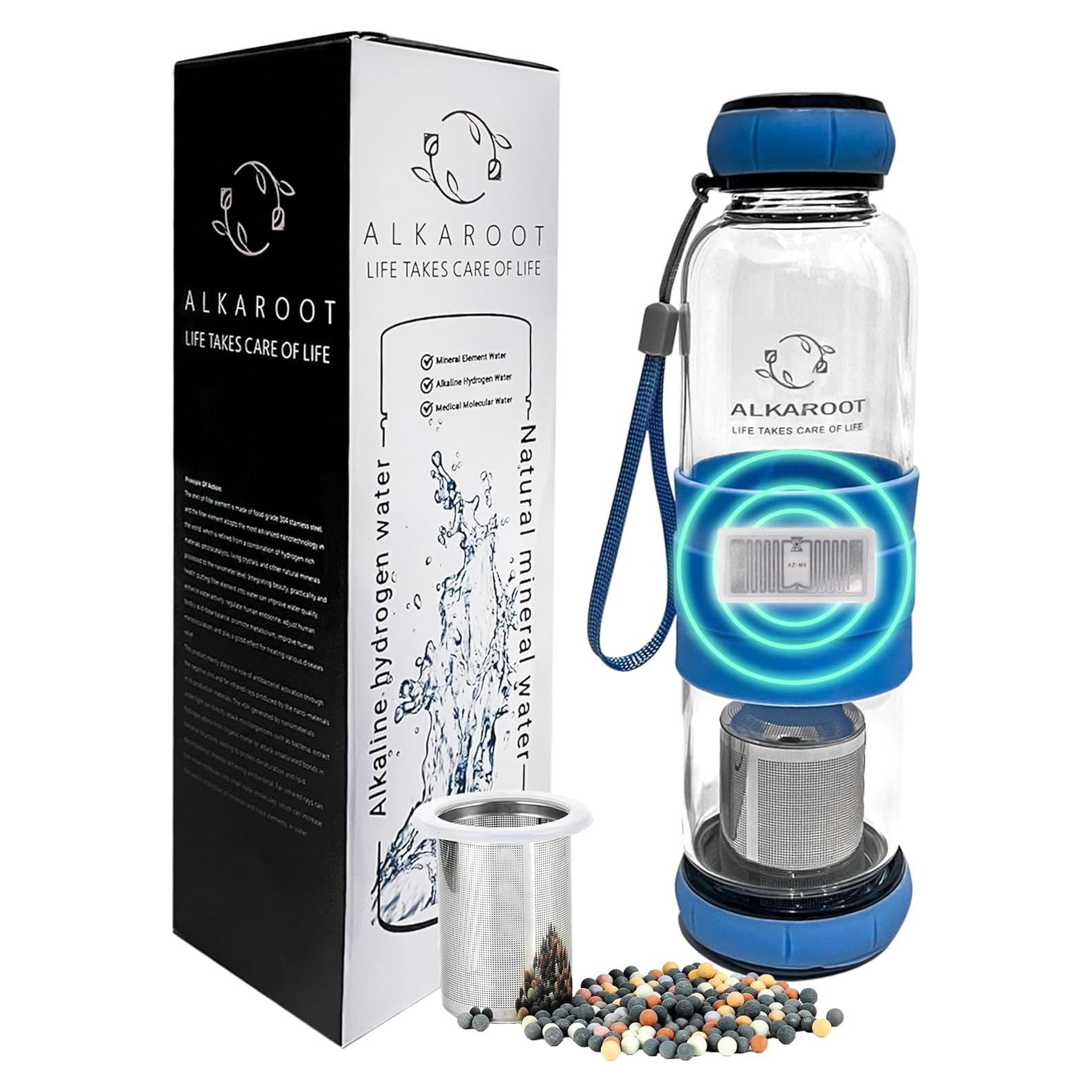Botella de Agua Alcalina Alkaroot 550ml con Filtro Terahertz